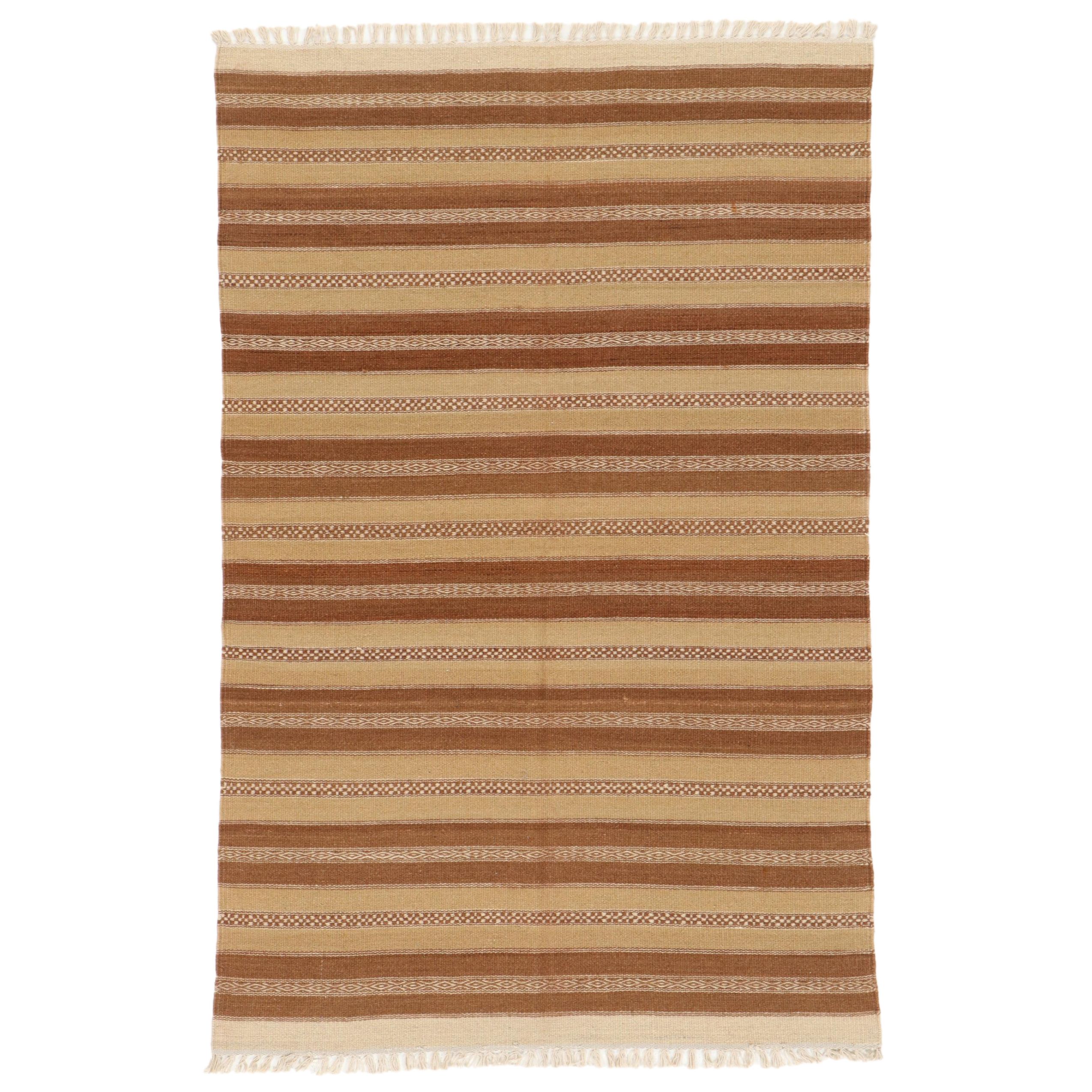 4' x 6'3 Handwoven Geometric Kilim Area Rug