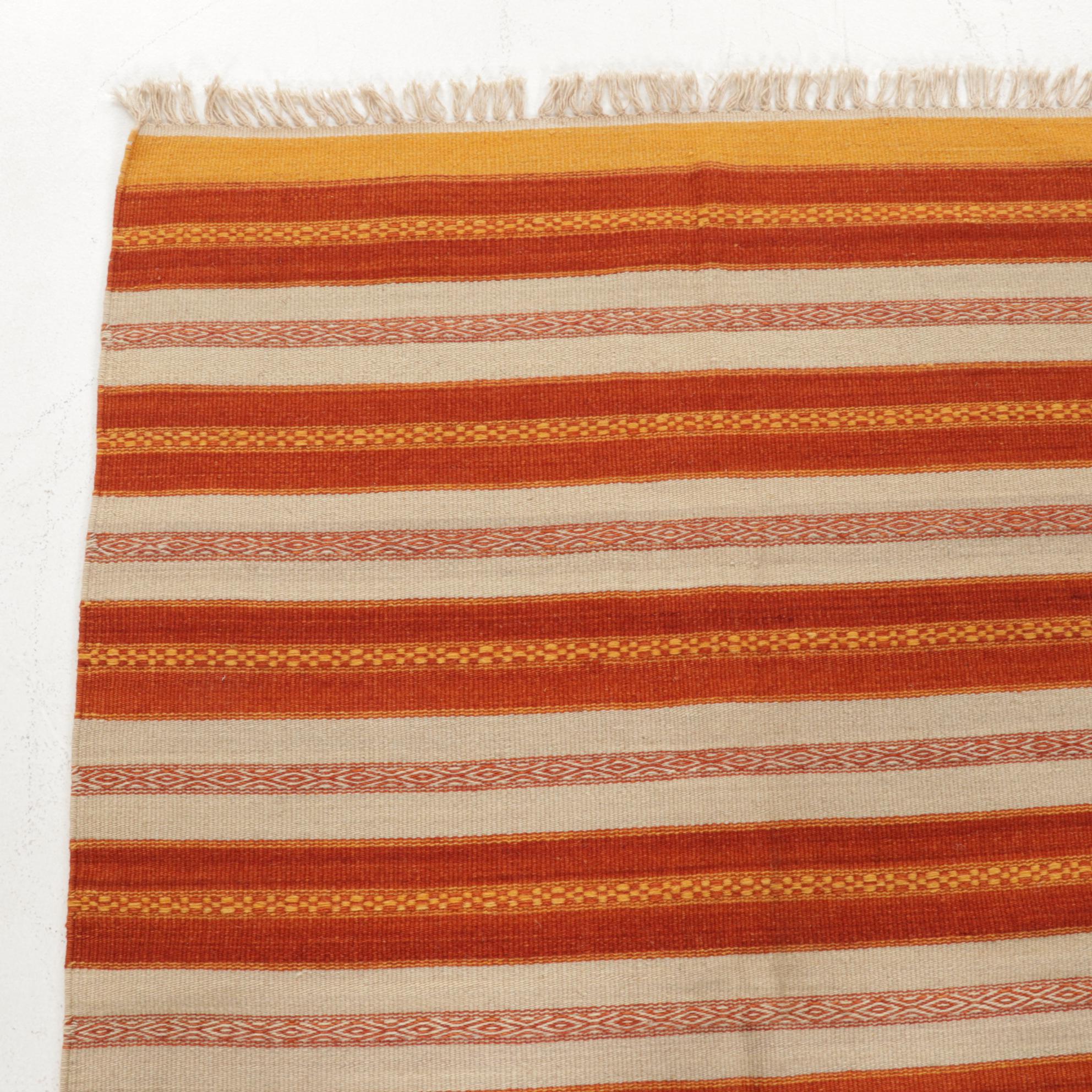 3'10 x 6'2 Handwoven Geometric Kilim Area Rug