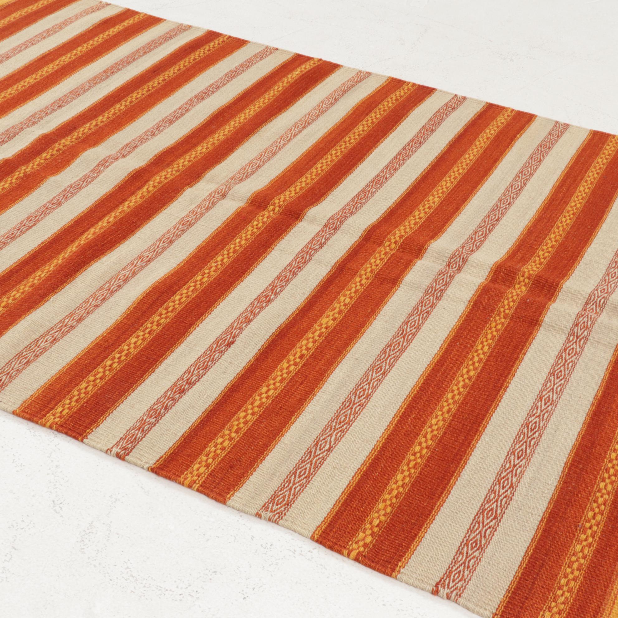 3'10 x 6'2 Handwoven Geometric Kilim Area Rug