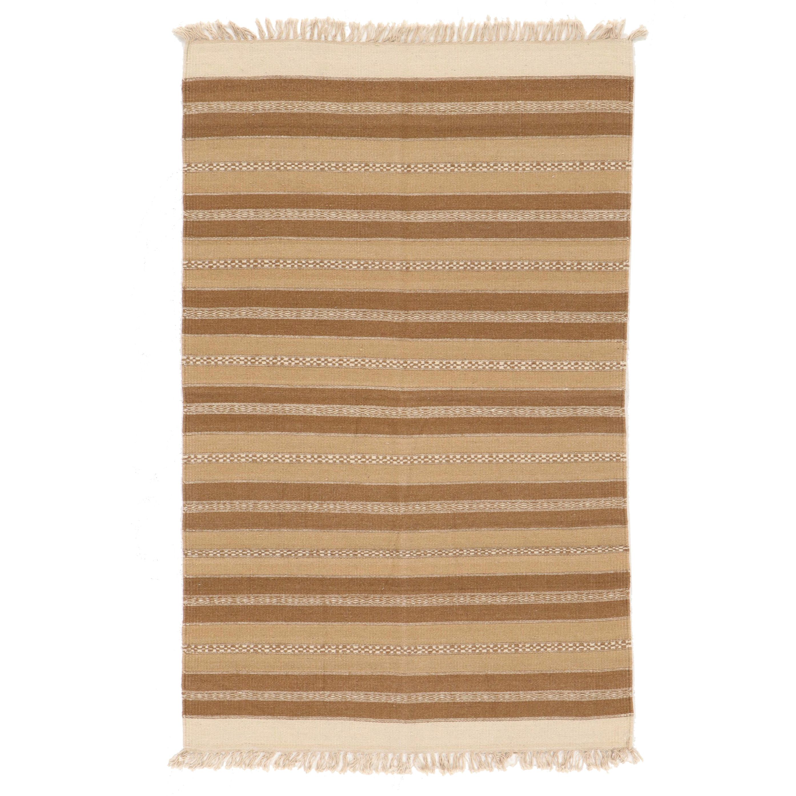 3'10 x 6'4 Handwoven Geometric Kilim Area Rug