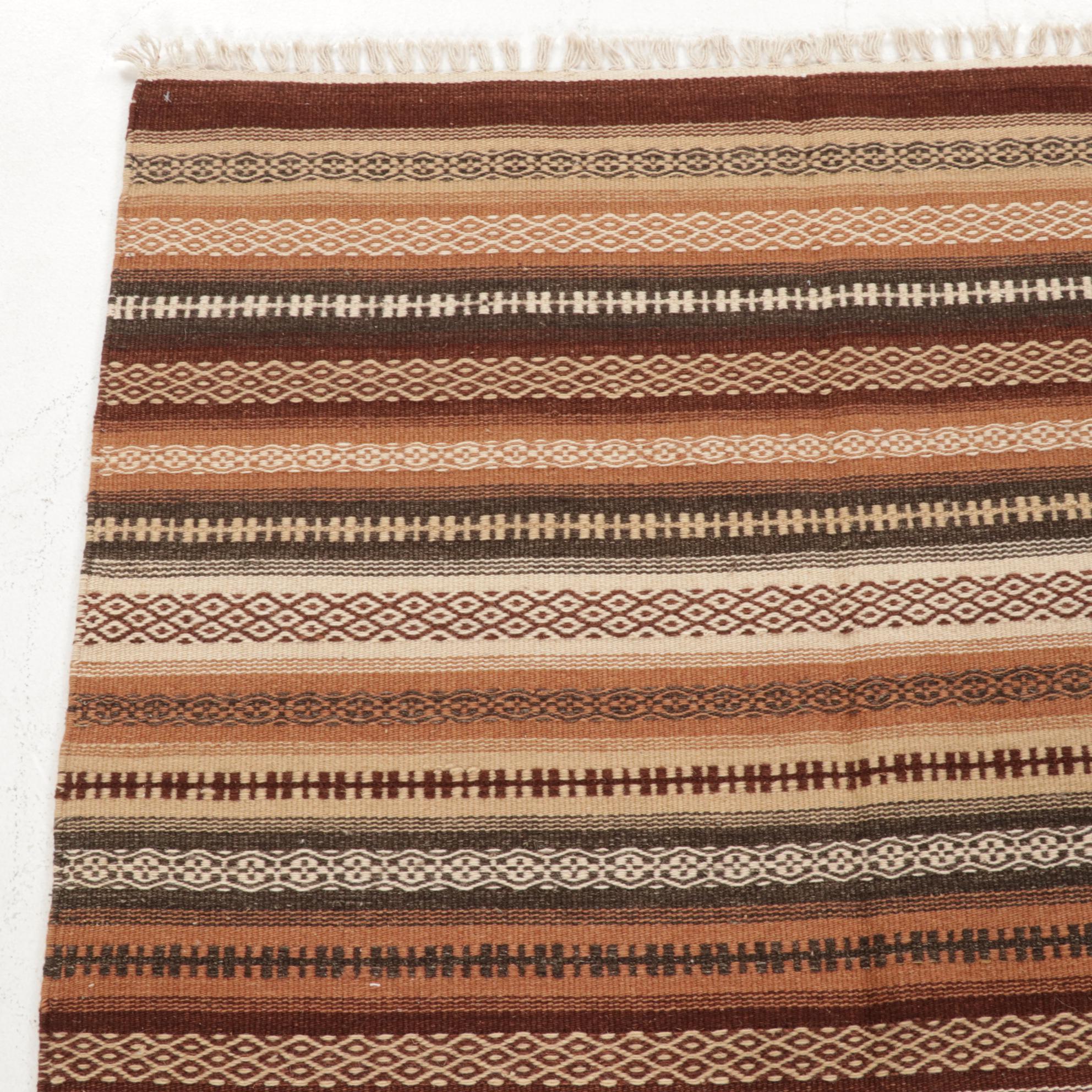 3'10 x 6'4 Handwoven Geometric Kilim Area Rug