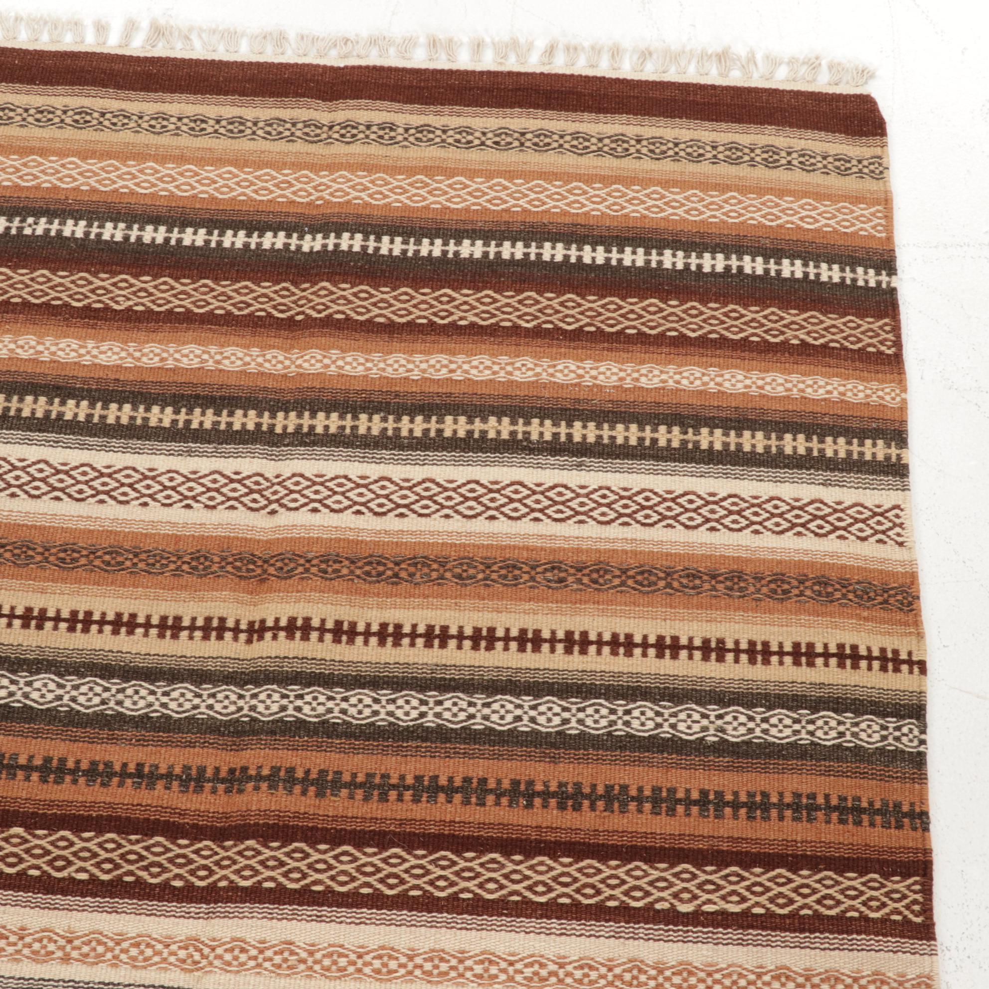 3'10 x 6'4 Handwoven Geometric Kilim Area Rug