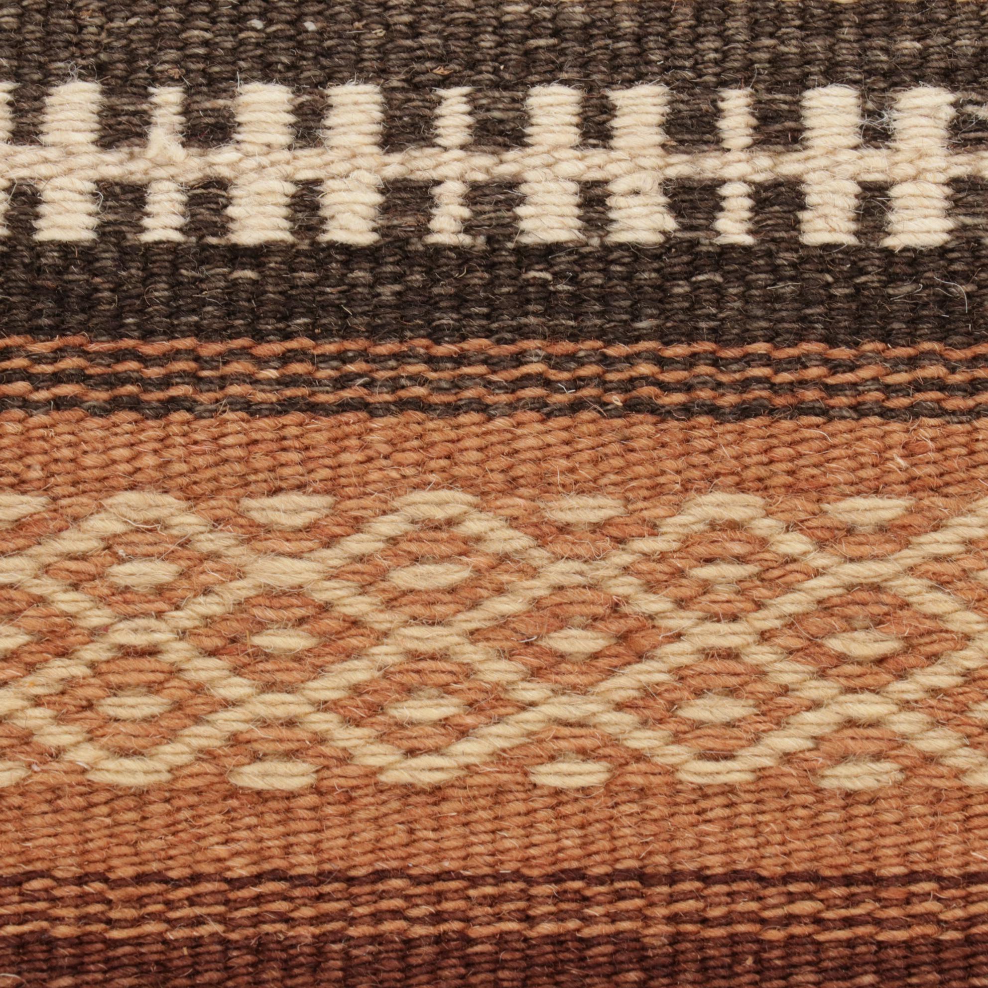 3'10 x 6'4 Handwoven Geometric Kilim Area Rug