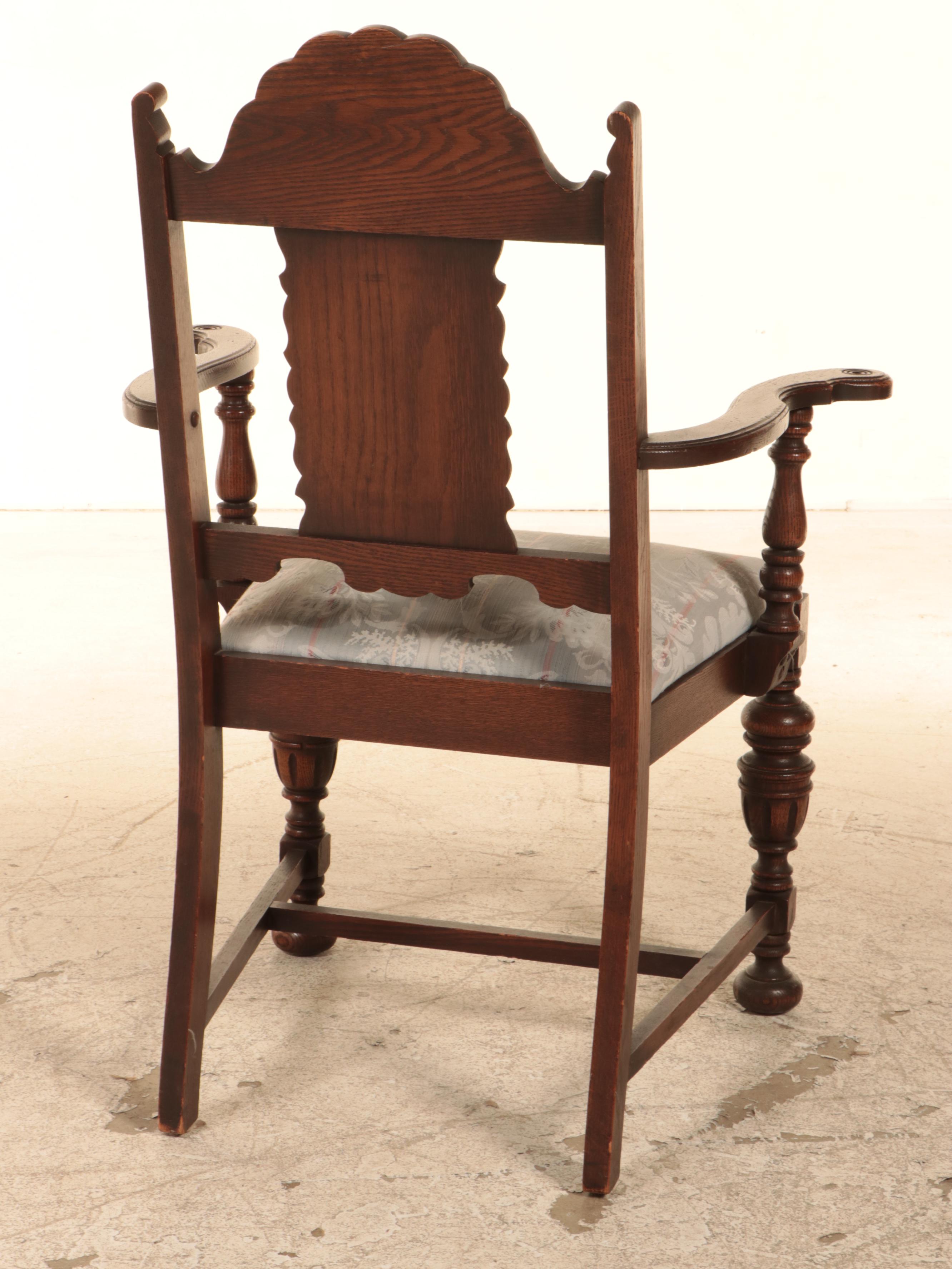 Seven-Piece Bernhardt Furniture Co. Jacobean Style Oak Dining Set, circa 1930