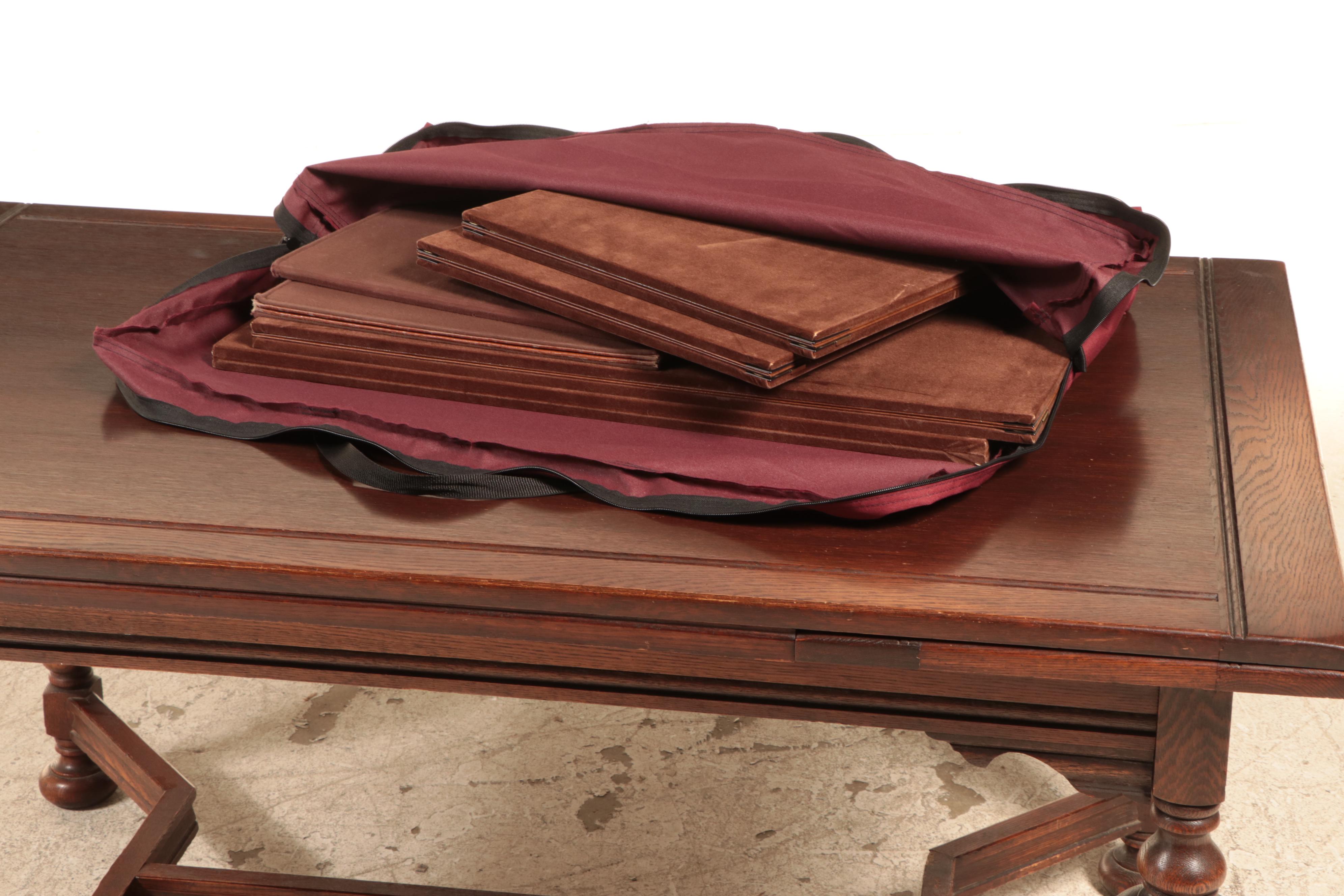 Seven-Piece Bernhardt Furniture Co. Jacobean Style Oak Dining Set, circa 1930