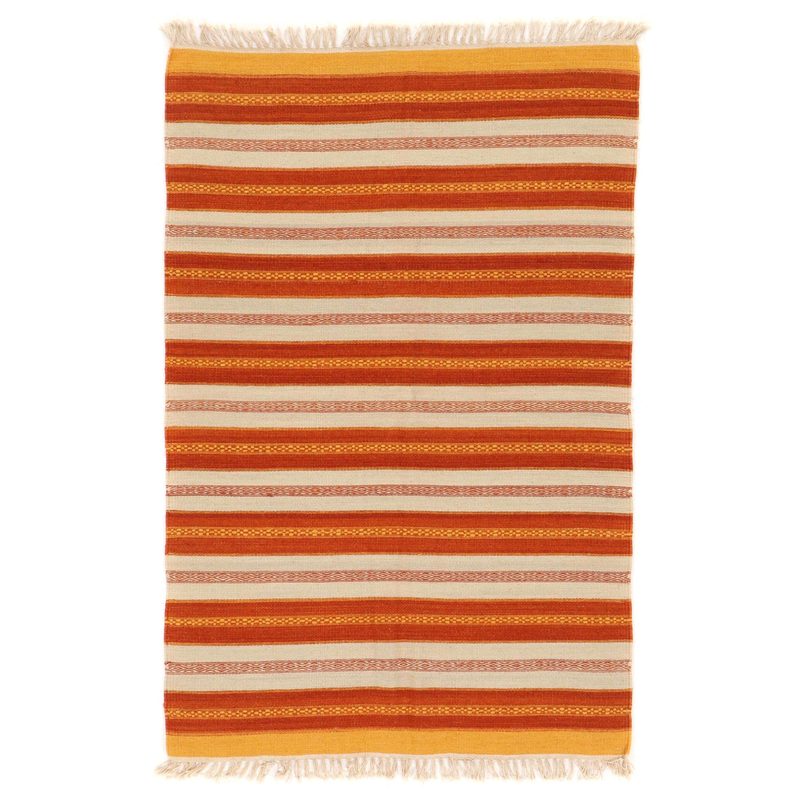 3'10 x 6'2 Handwoven Geometric Kilim Area Rug