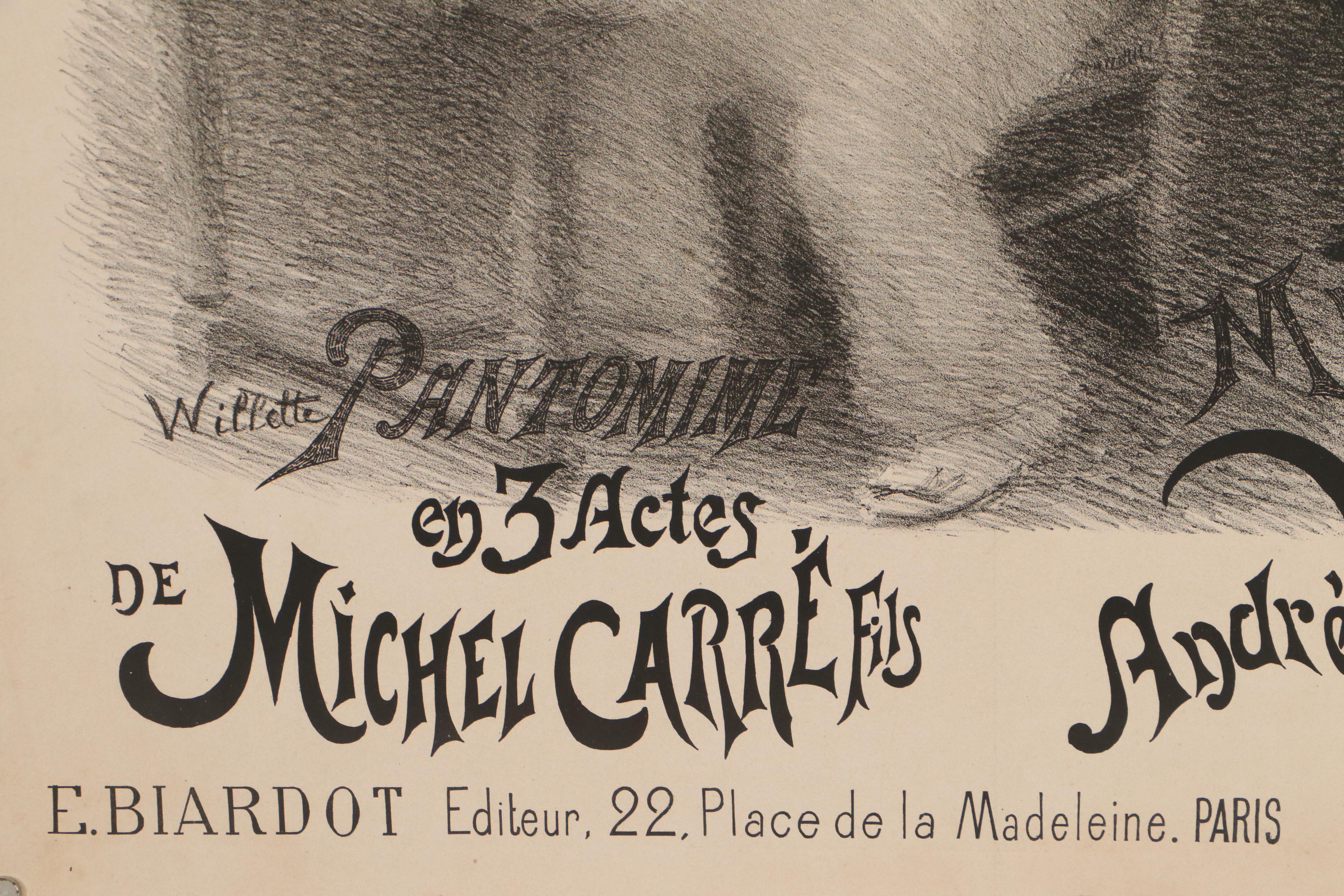 Adolphe Willette Lithograph Poster for "L'Enfant Prodigue," Circa 1890