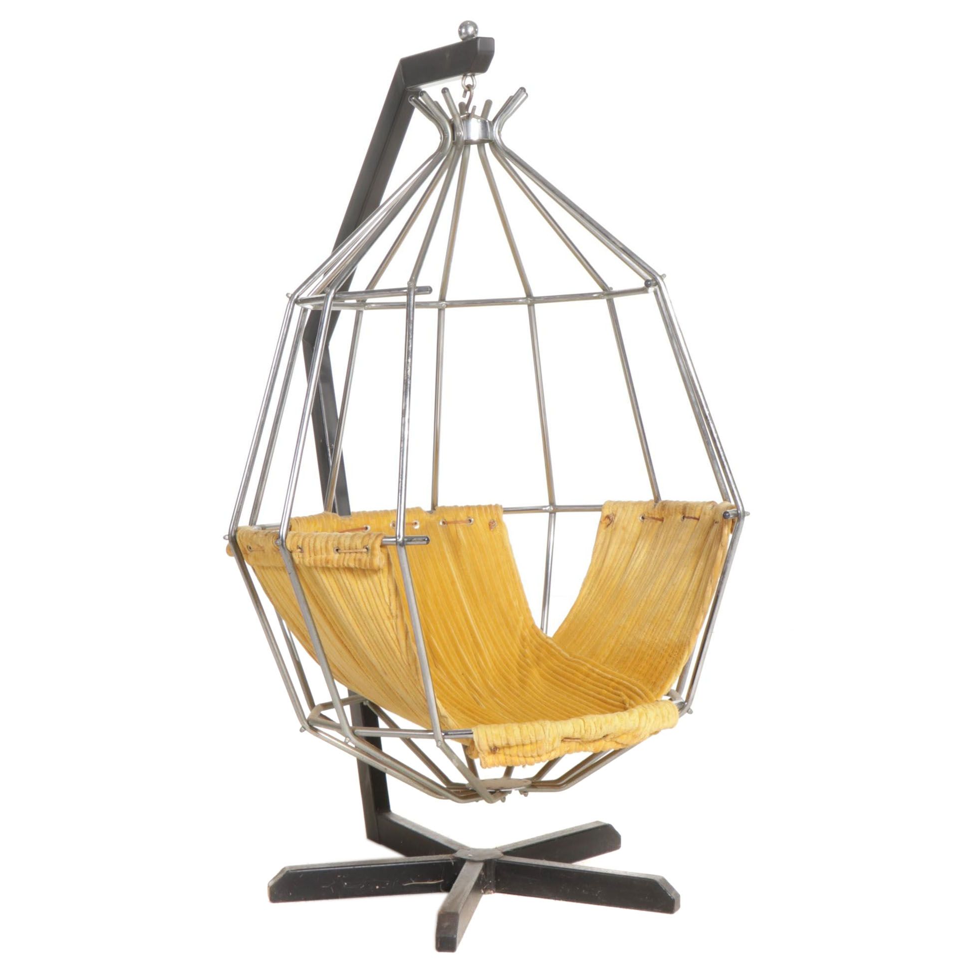 Ib Arberg for Abre Designs "Parrot" Swedish Modern Steel Hanging Chair