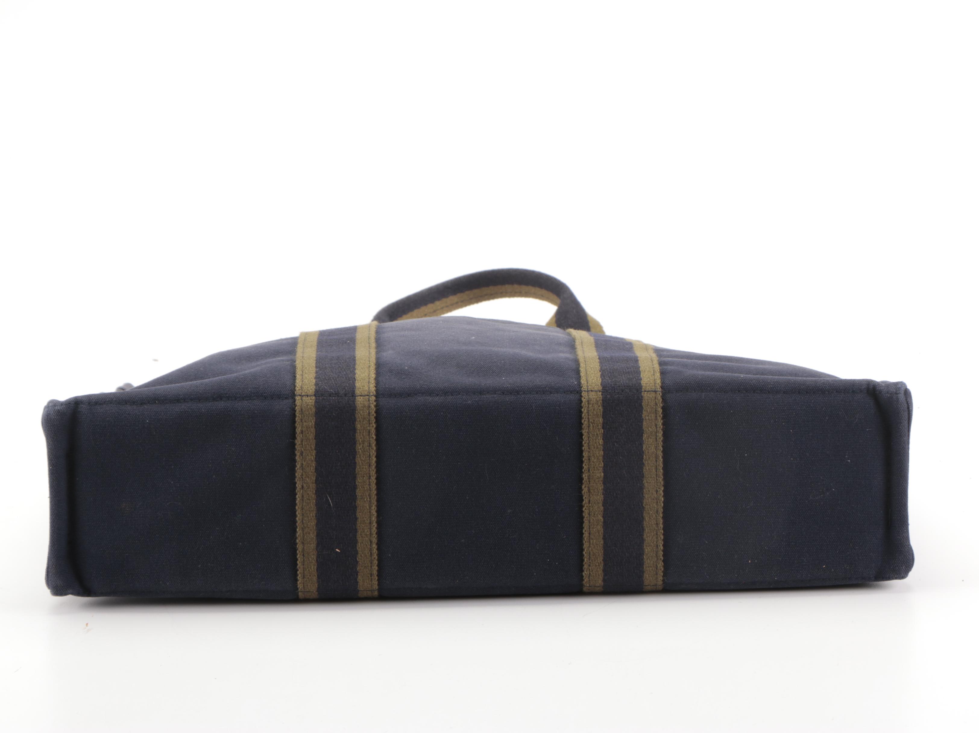 Hermès Fourre Tout GM Tote Bag in Navy Blue Canvas