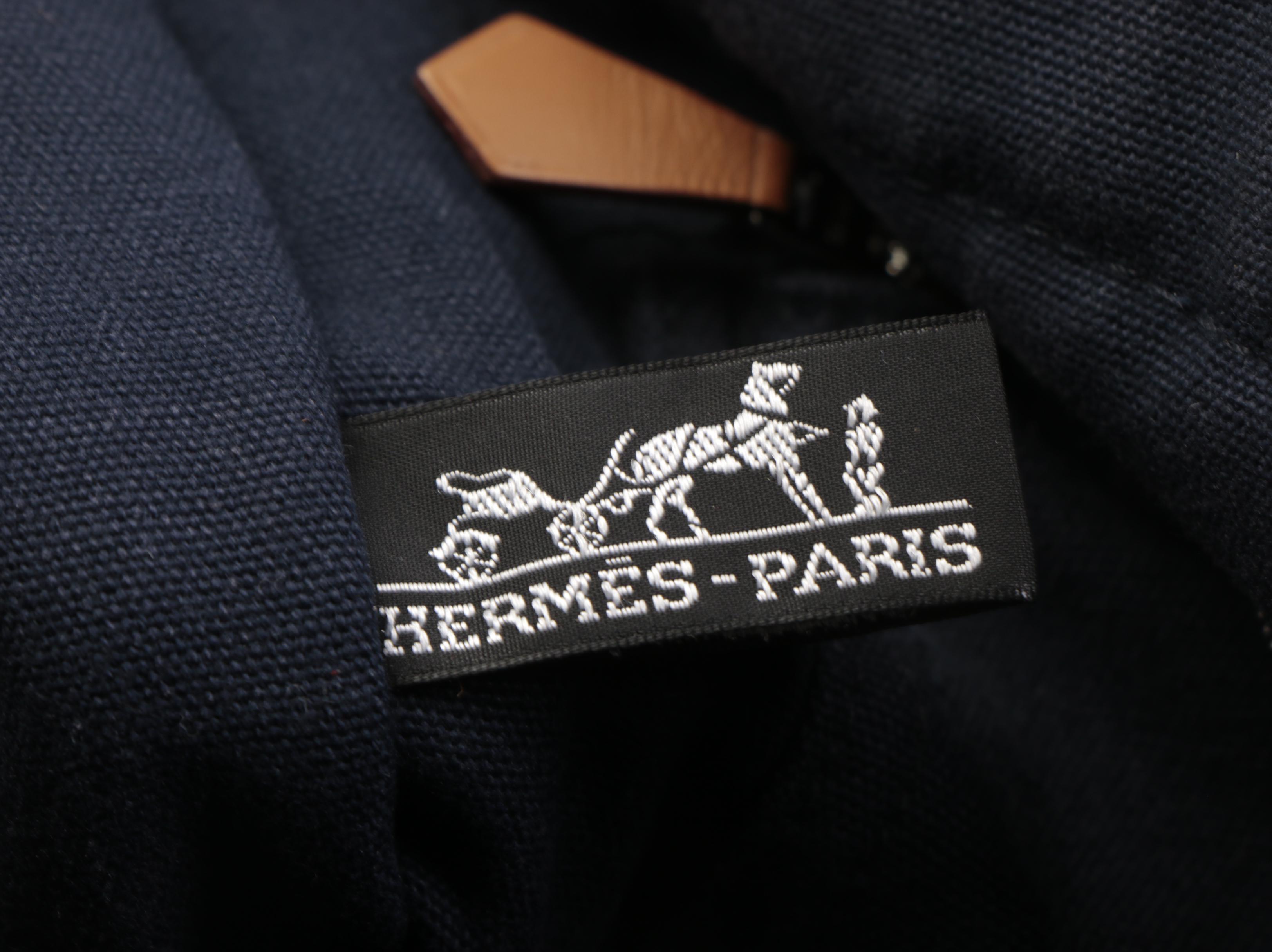 Hermès Fourre Tout GM Tote Bag in Navy Blue Canvas