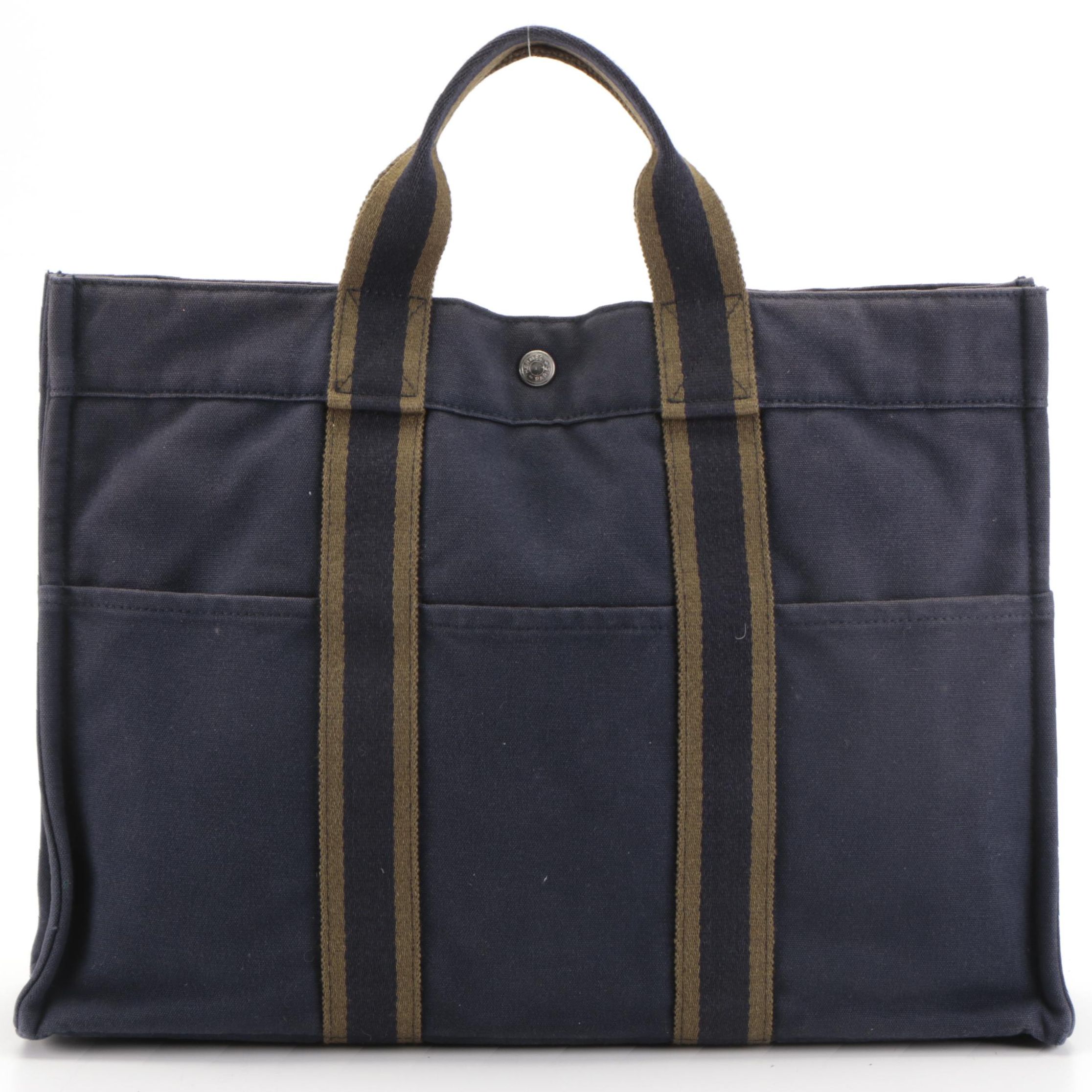 Hermès Fourre Tout GM Tote Bag in Navy Blue Canvas