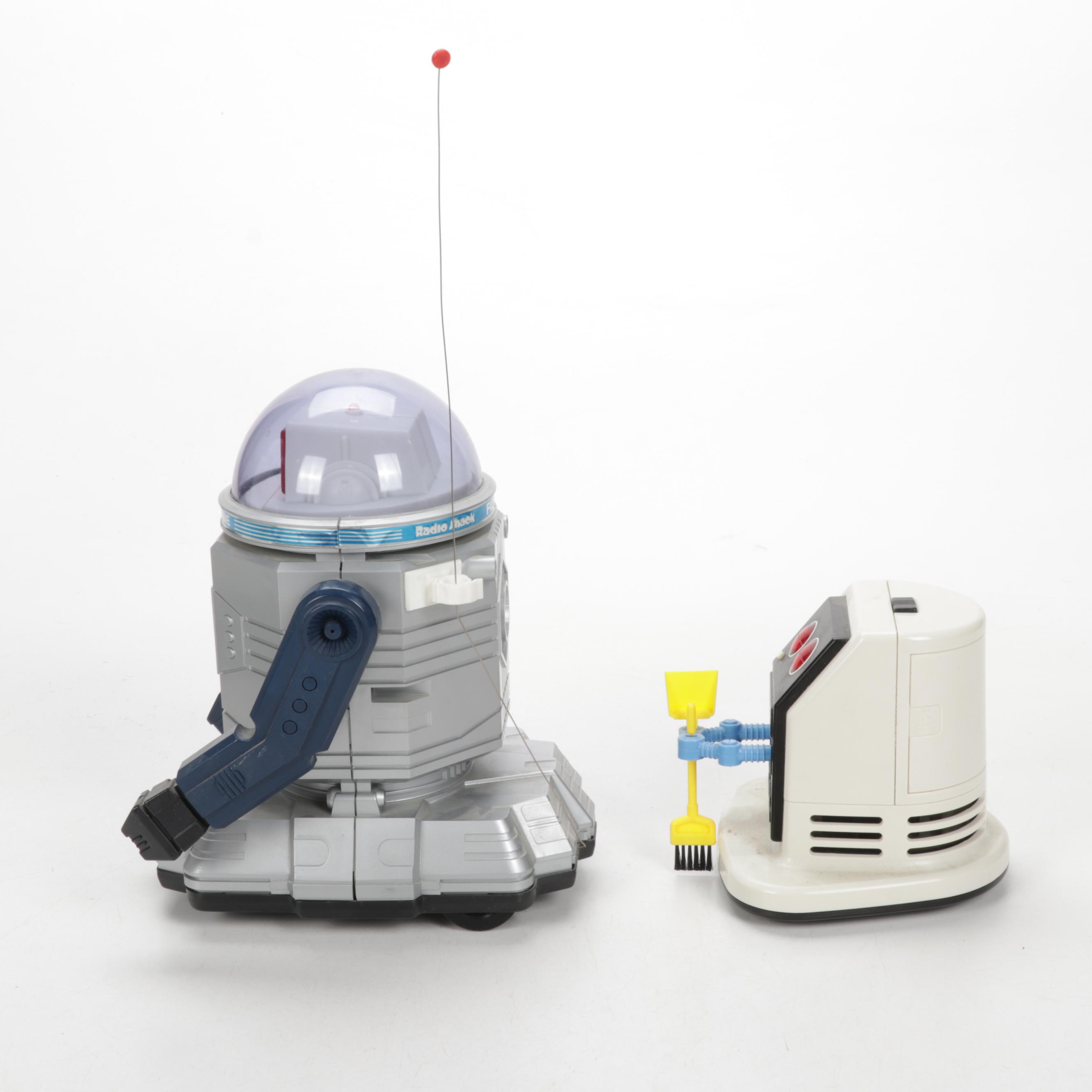 Radio Shack "Robie" Remote Control Robots with Tandy "Dustbot"