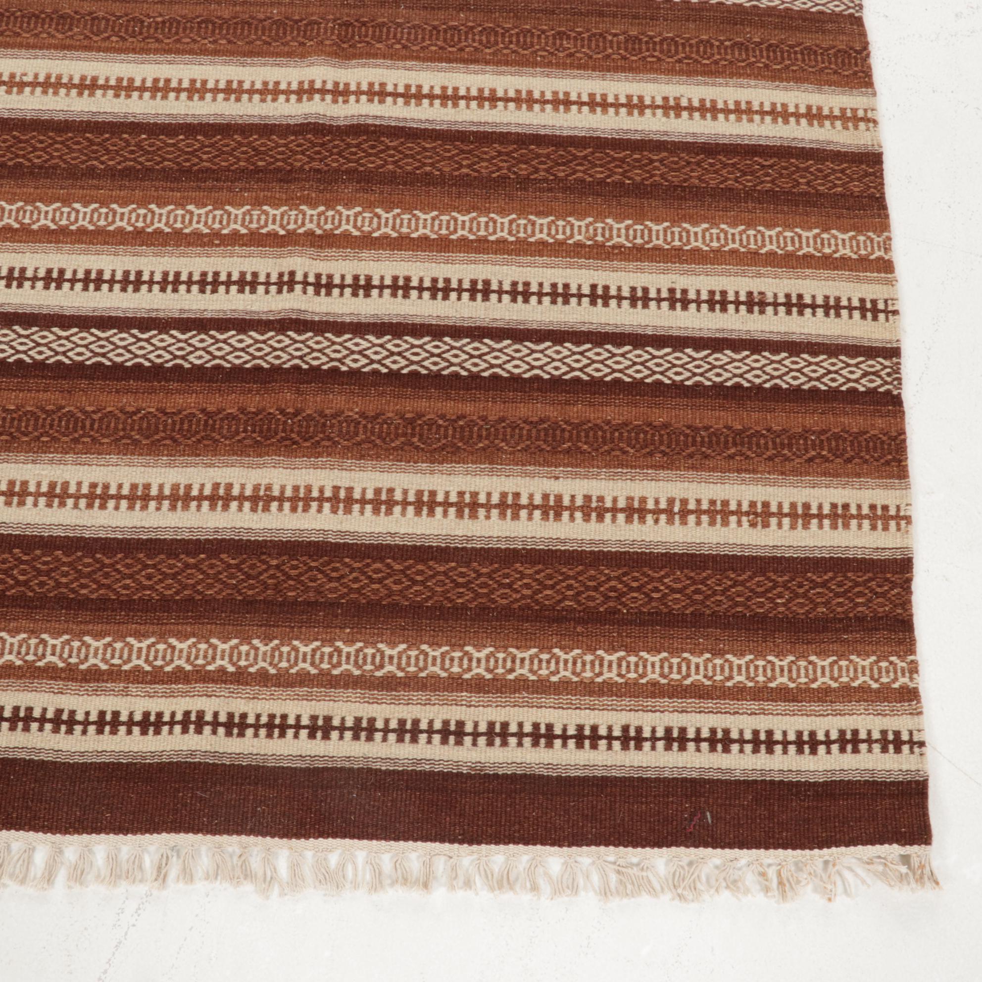 3'10 x 6'3 Handwoven Geometric Kilim Area Rug