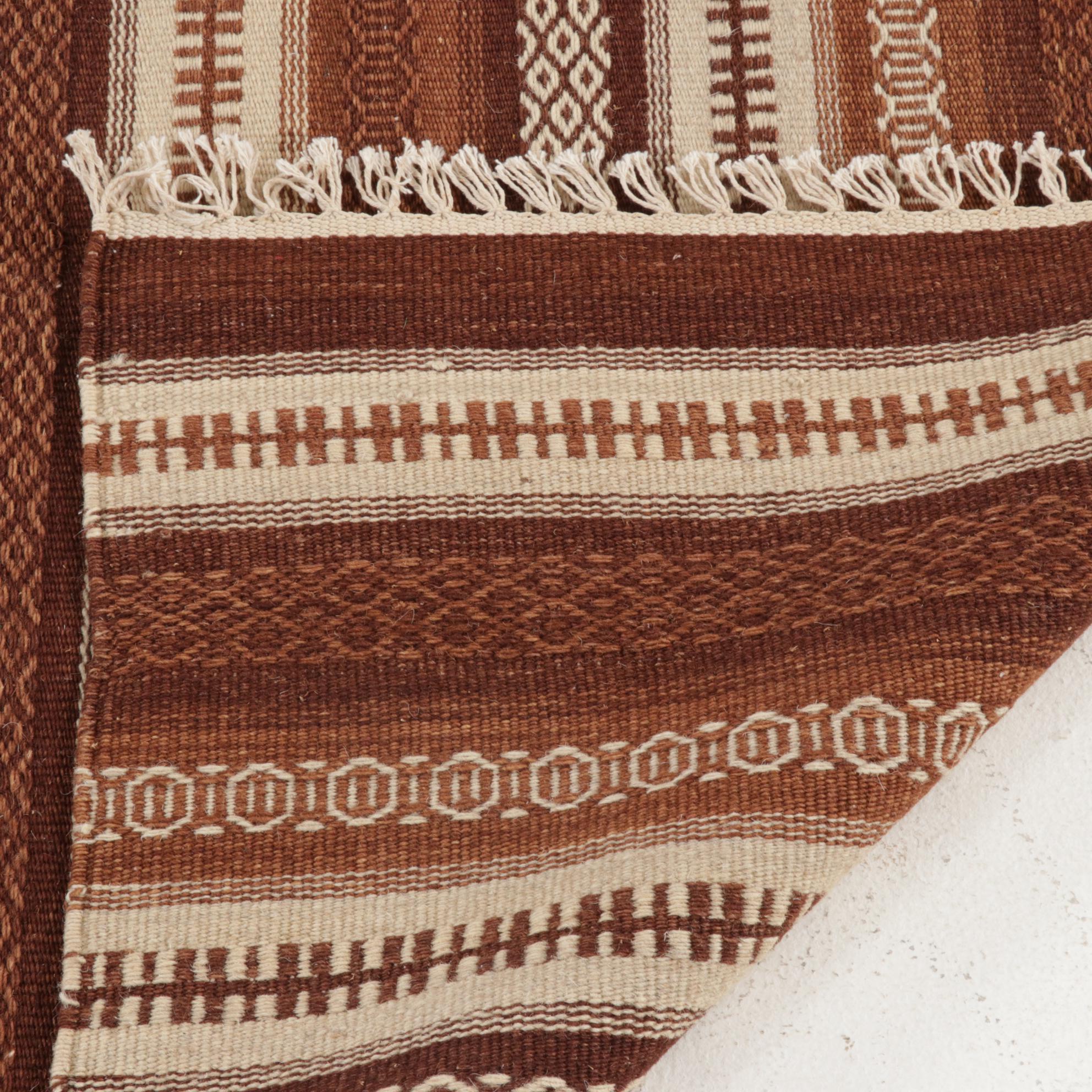 3'10 x 6'3 Handwoven Geometric Kilim Area Rug