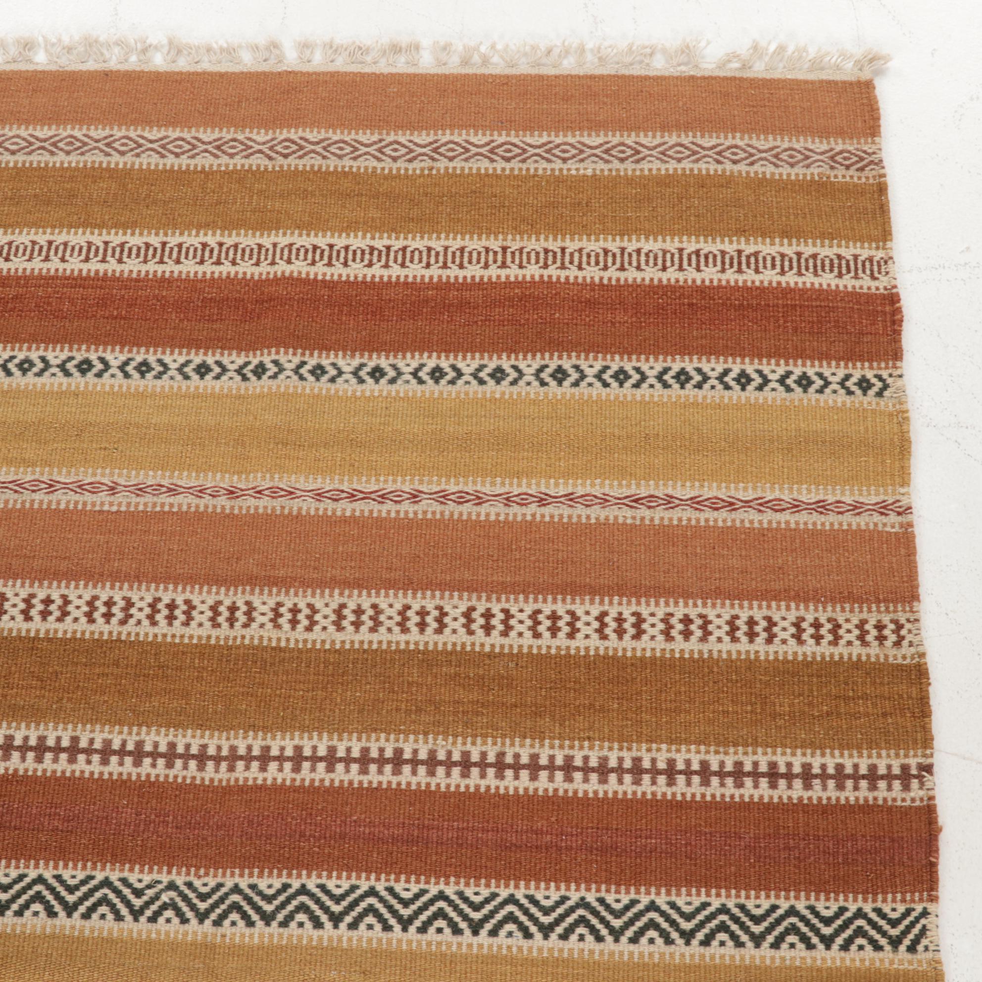 4' x 6'3 Handwoven Geometric Kilim Area Rug