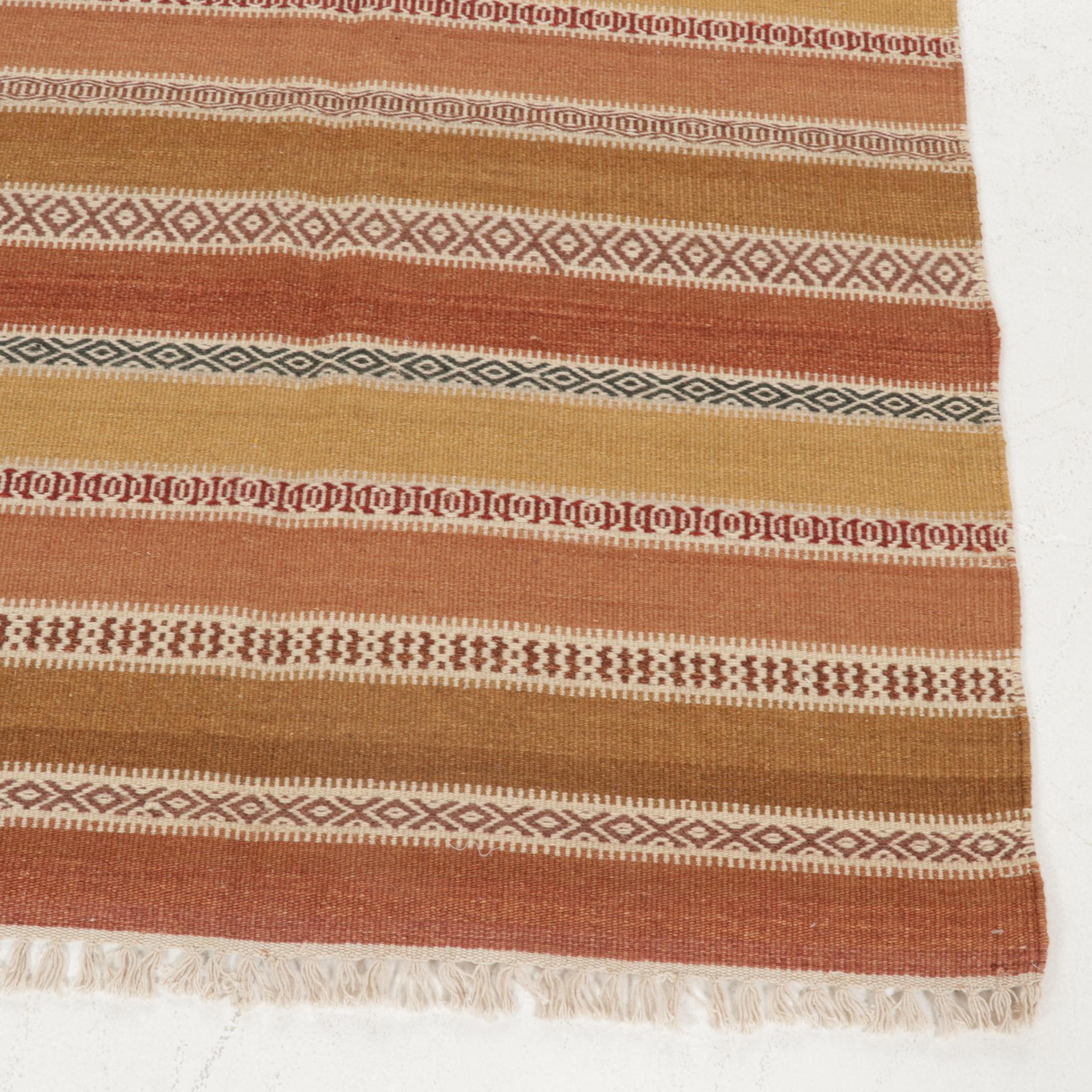 4' x 6'3 Handwoven Geometric Kilim Area Rug