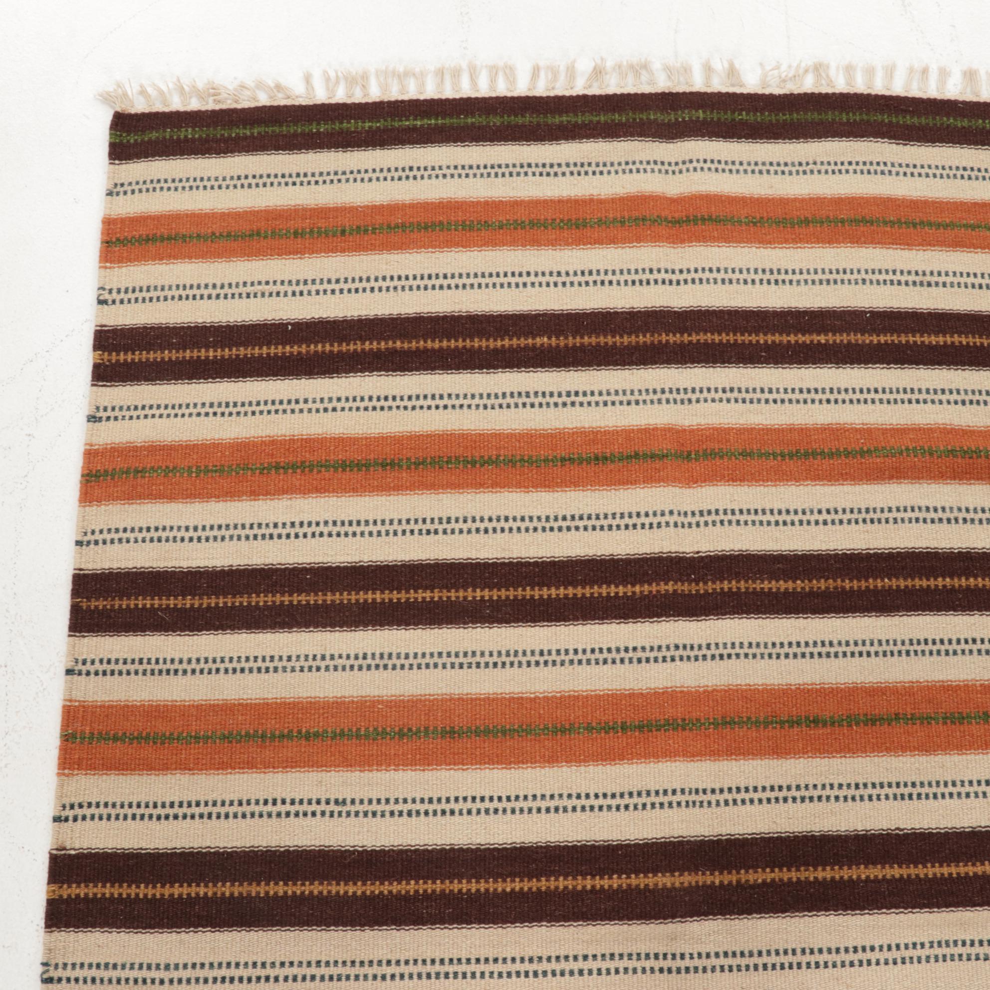 3'11 x 6'1 Handwoven Geometric Kilim Area Rug