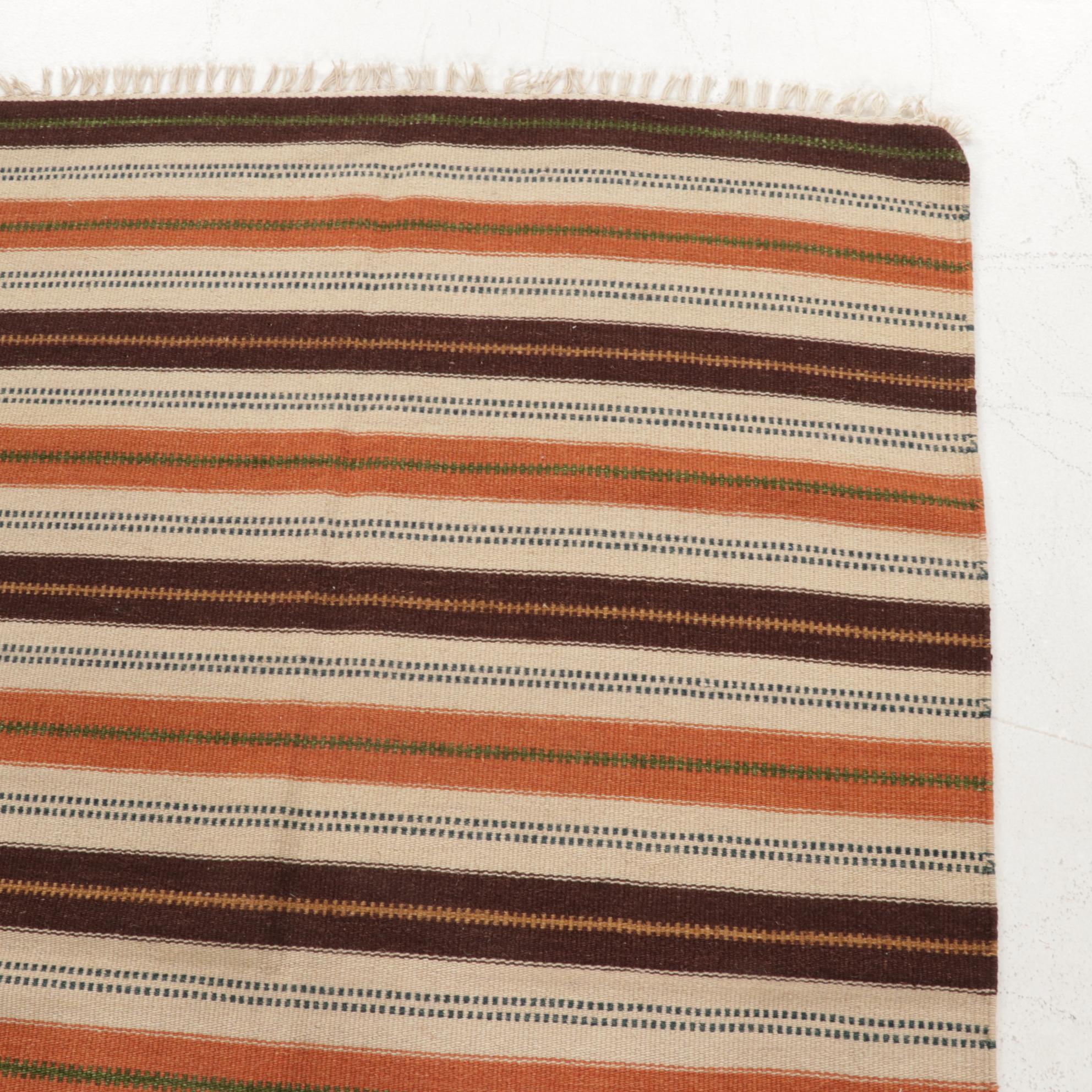 3'11 x 6'1 Handwoven Geometric Kilim Area Rug