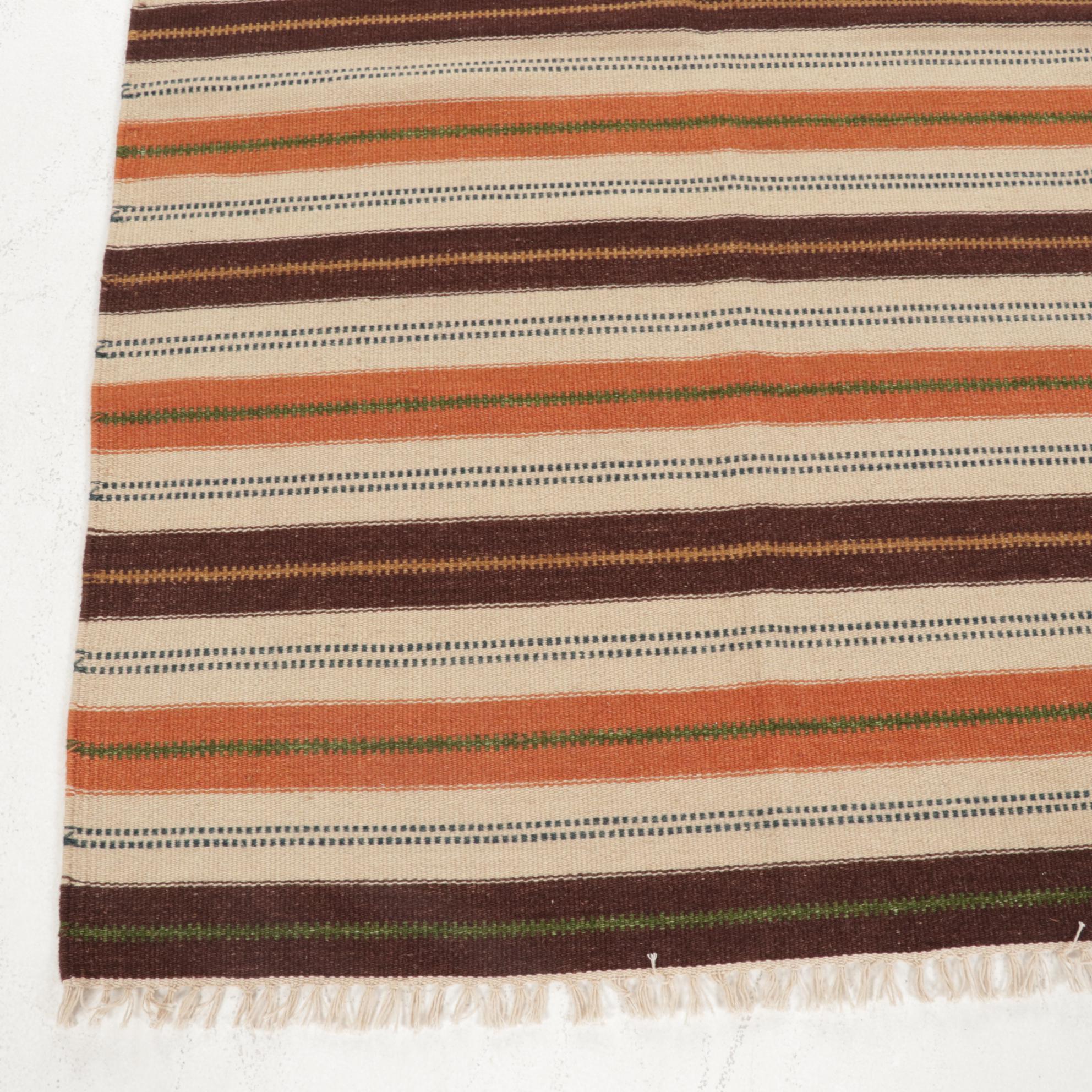 3'11 x 6'1 Handwoven Geometric Kilim Area Rug