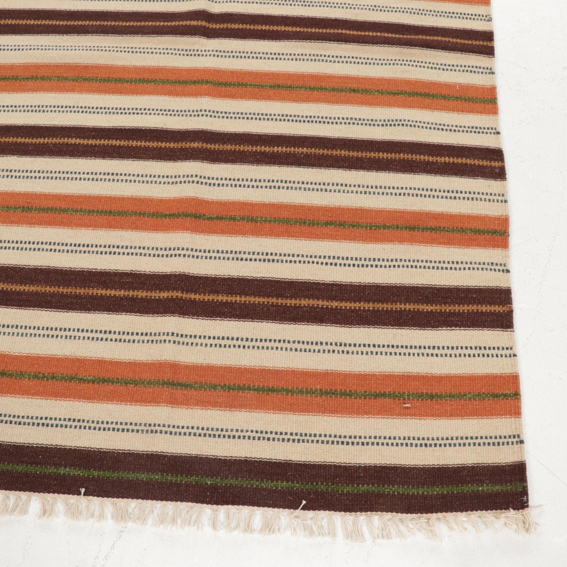 3'11 x 6'1 Handwoven Geometric Kilim Area Rug