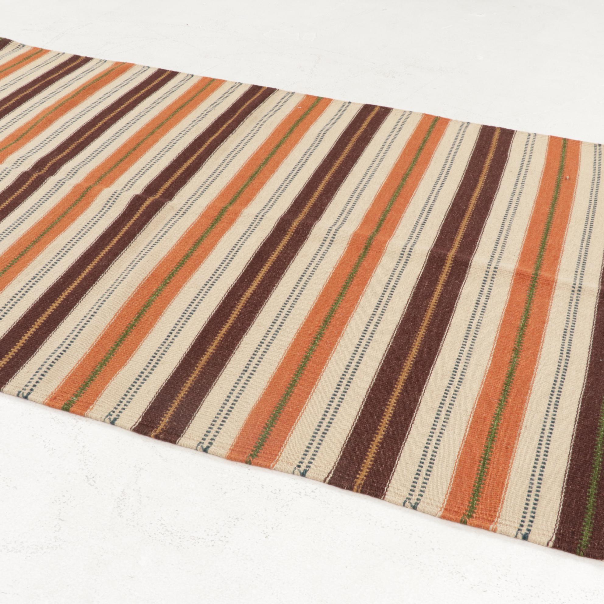 3'11 x 6'1 Handwoven Geometric Kilim Area Rug