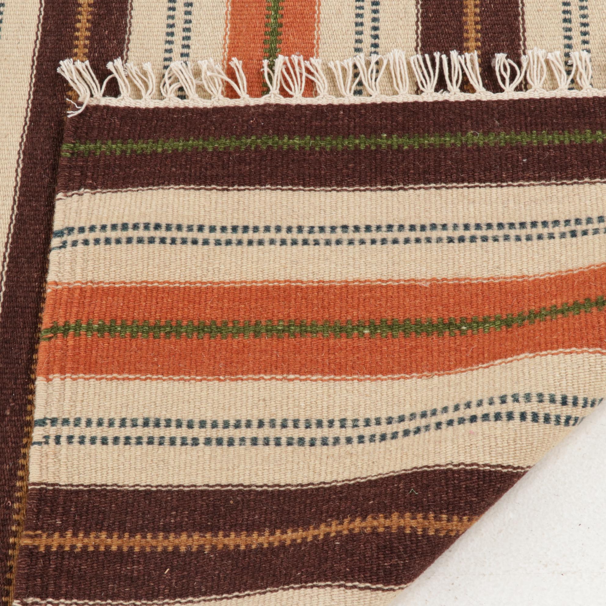 3'11 x 6'1 Handwoven Geometric Kilim Area Rug