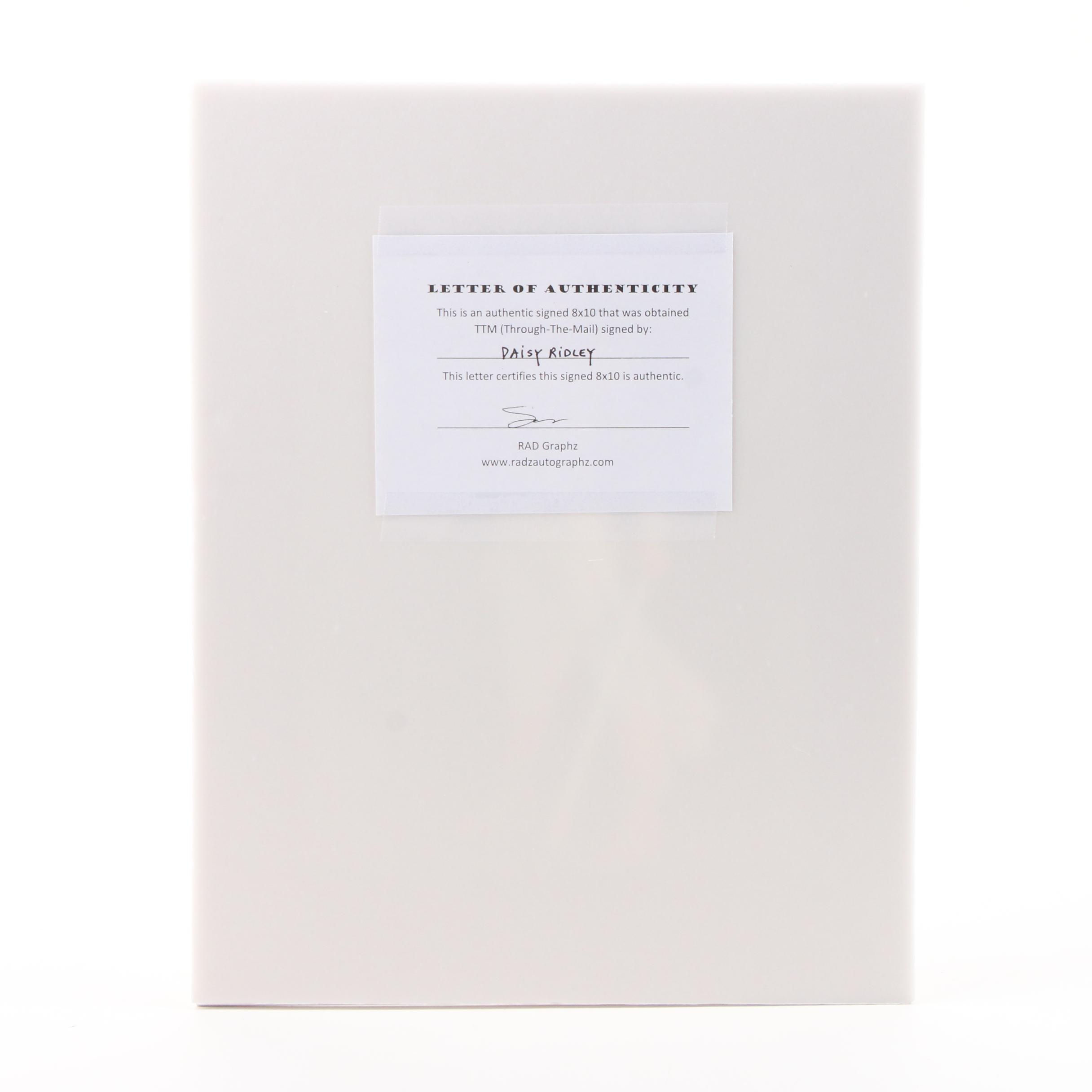 Daisy Ridley Signed "Rey" From Star Wars Photo Print