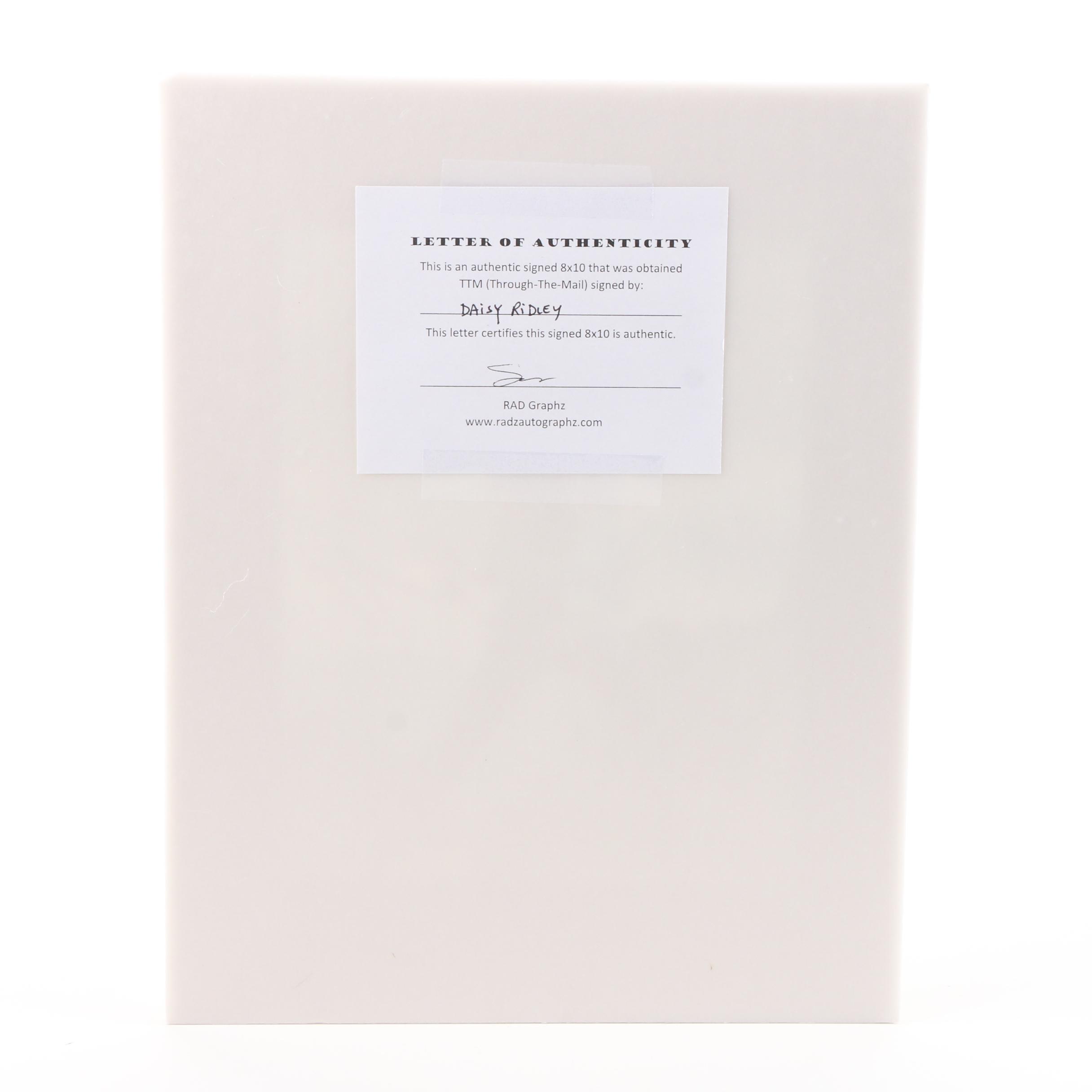 Daisy Ridley Signed "Star Wars: The Last Jedi" Giclée Publicity Print