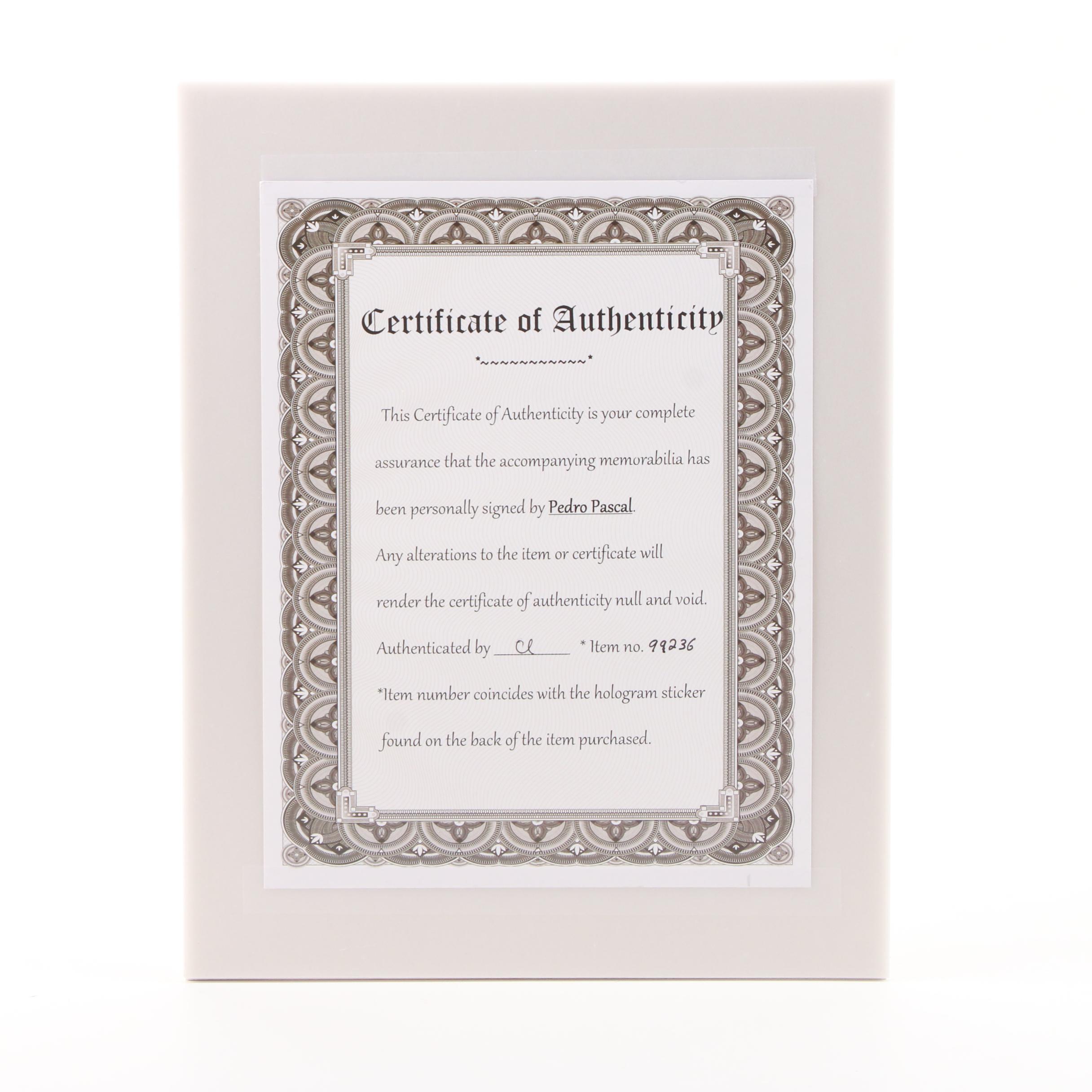 Pedro Pascal Signed "The Mandalorian" Star Wars Photo Print