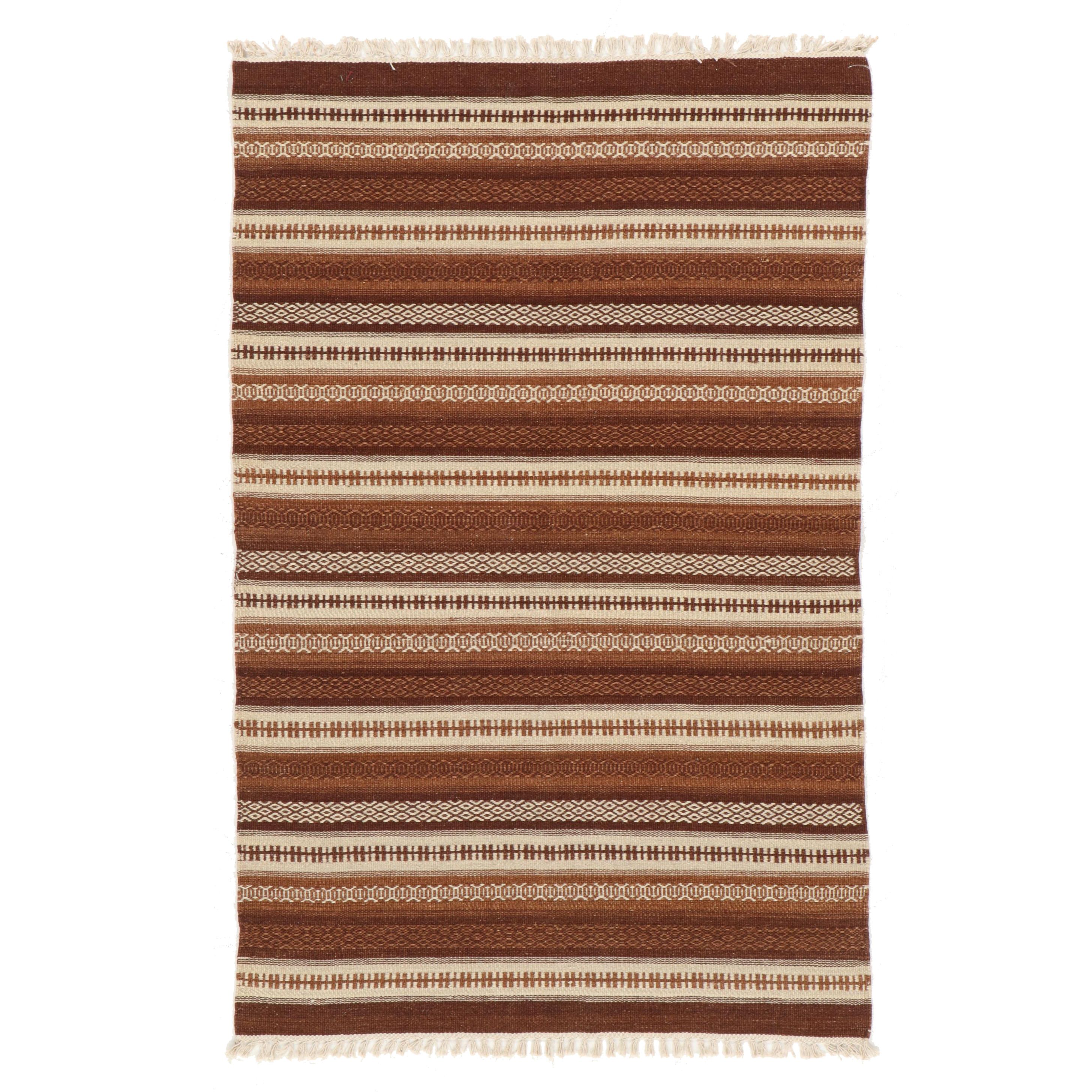 3'10 x 6'3 Handwoven Geometric Kilim Area Rug