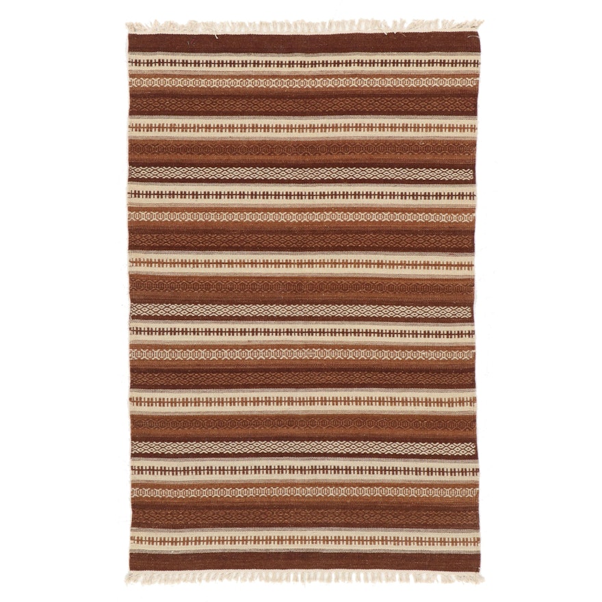 3'10 x 6'3 Handwoven Geometric Kilim Area Rug