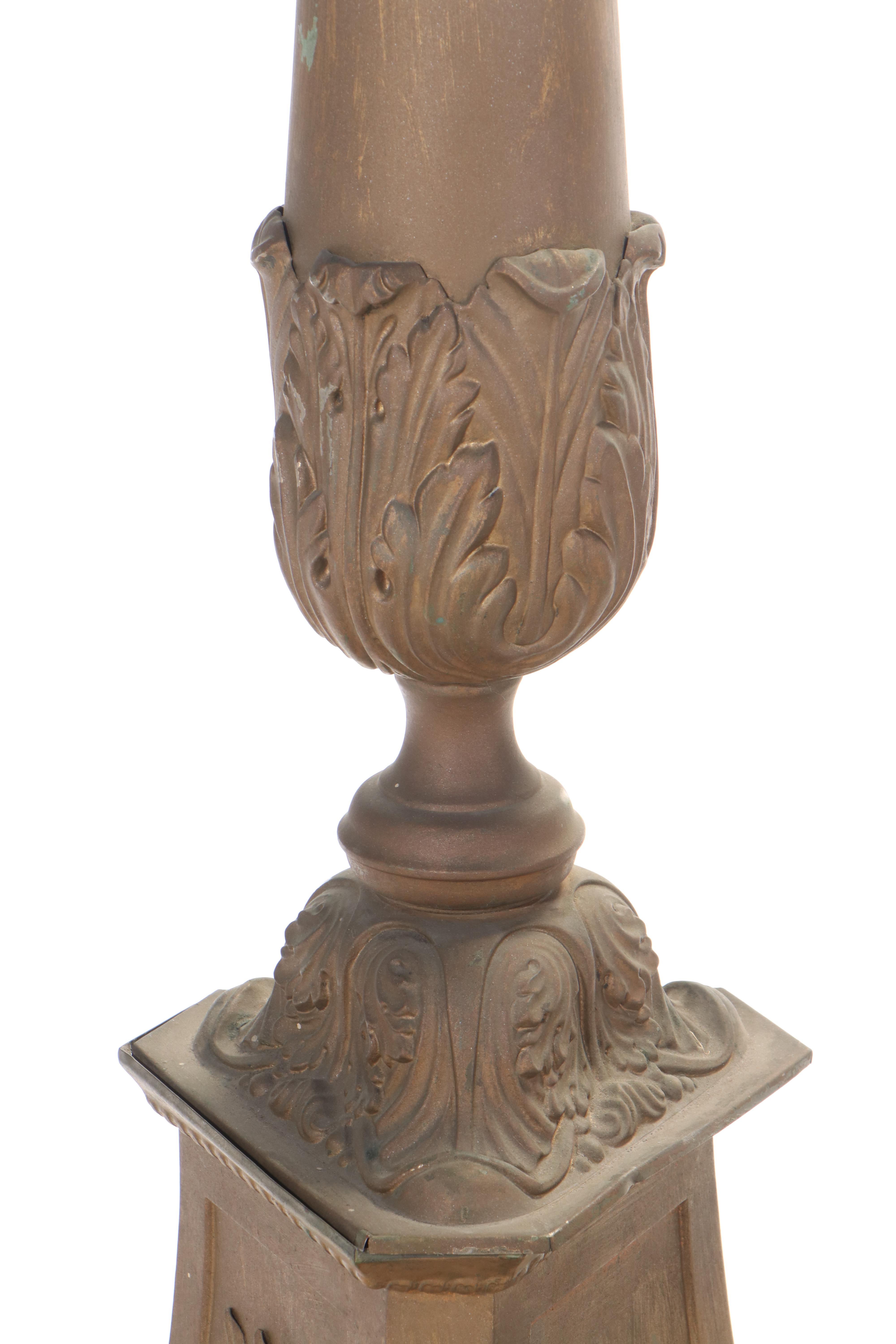 Pair of Gilt Metal Ecclesiastical Altar Candlesticks, Early 20th Century