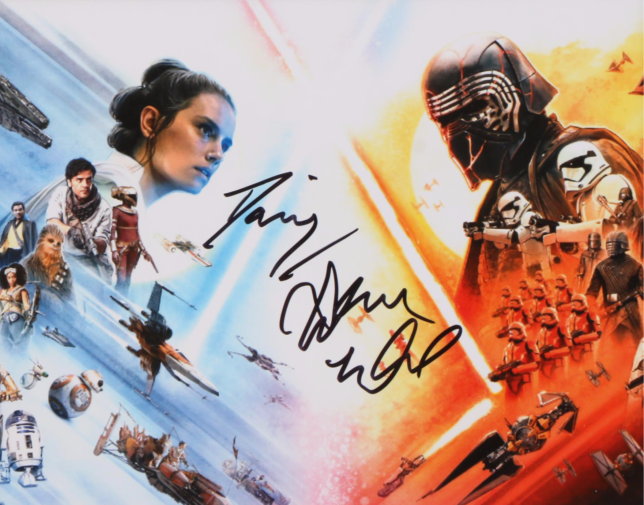 Adam Driver "Kylo Ren" and Daisy Ridley "Rey" Signed Star Wars Publicity Print