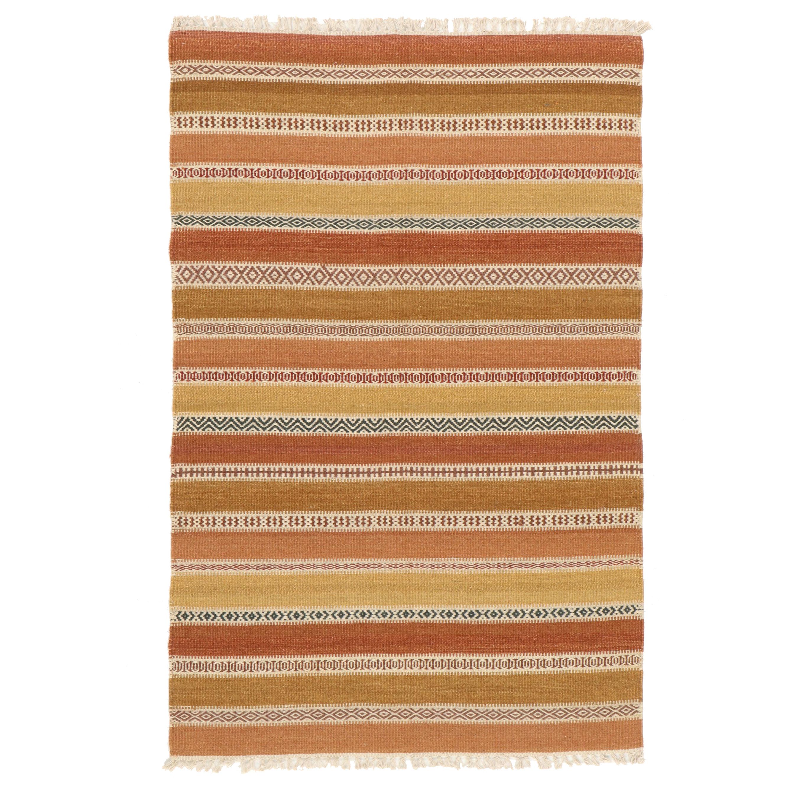 4' x 6'3 Handwoven Geometric Kilim Area Rug