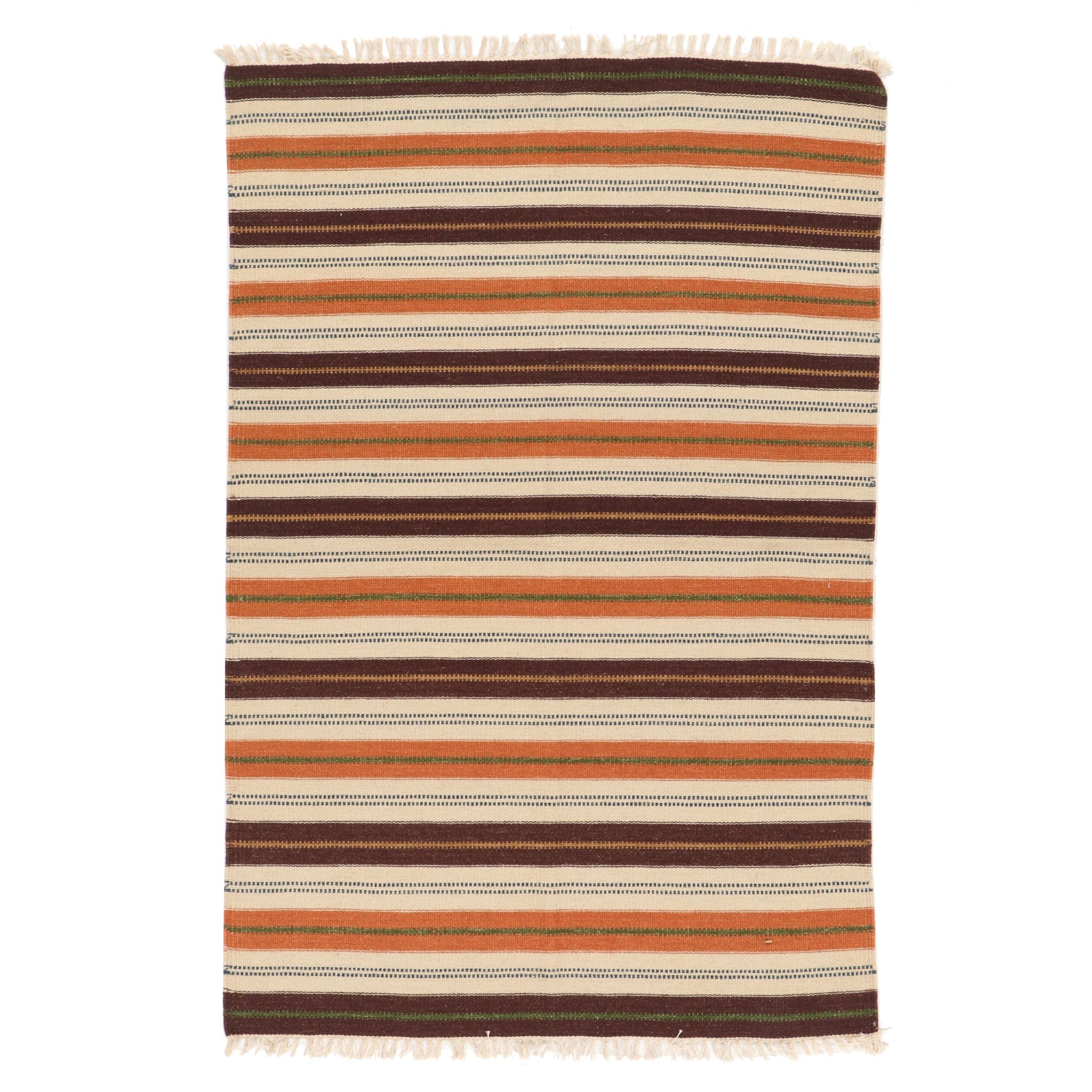 3'11 x 6'1 Handwoven Geometric Kilim Area Rug