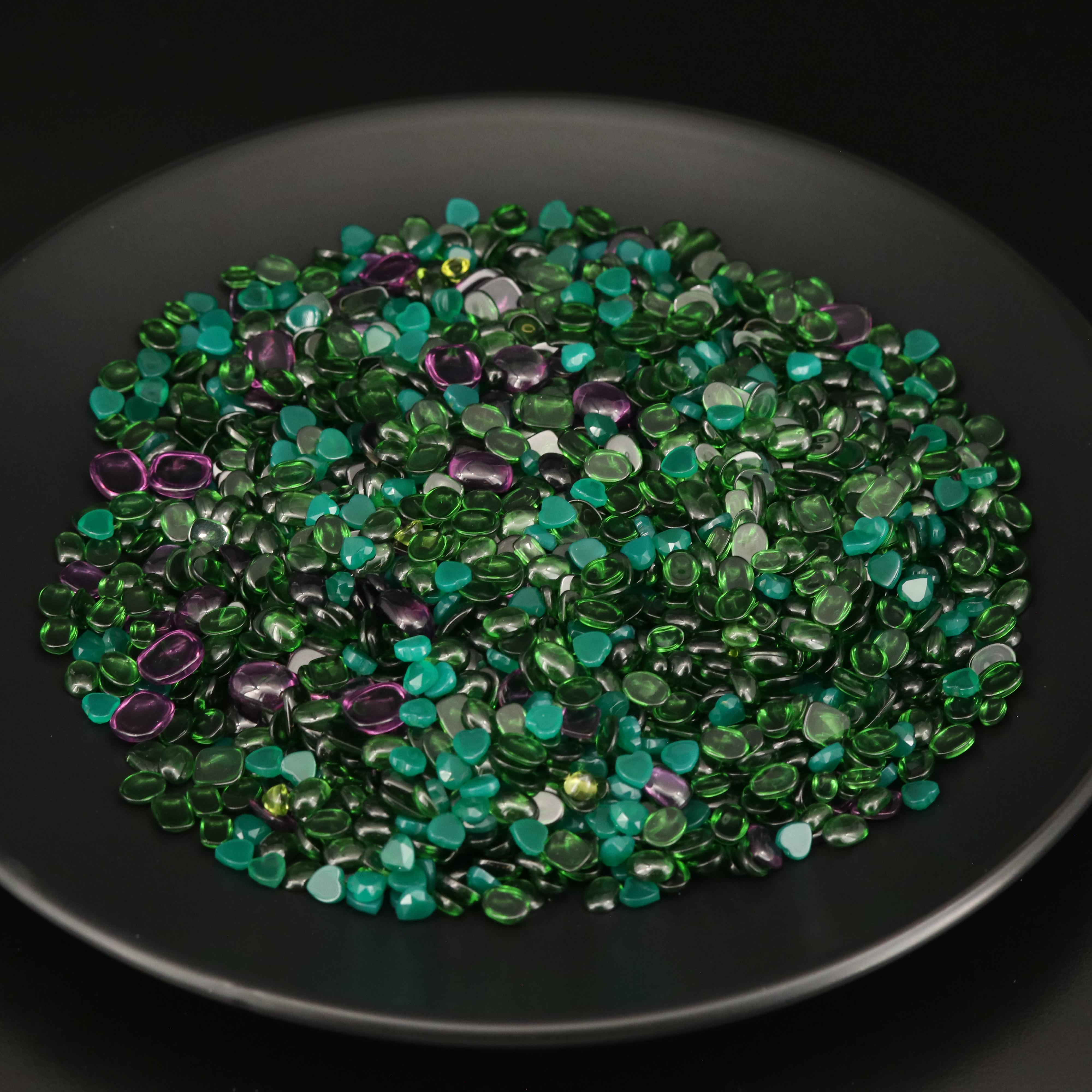 Loose MIxed Cabochon Chalcedony and Lab Grown Glass