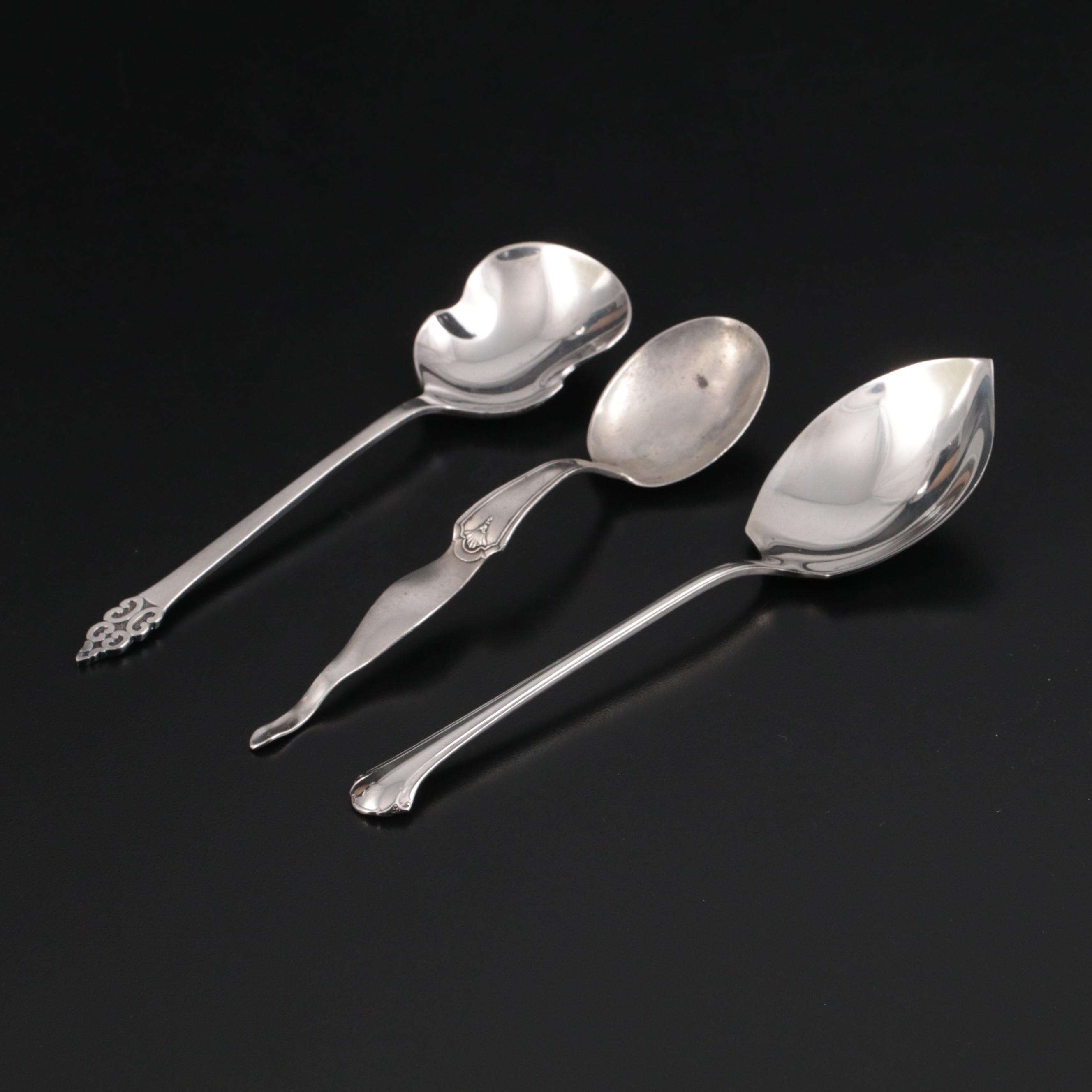 Sterling Silver and Silver Plate Utensils with Weighted Candlesticks and More