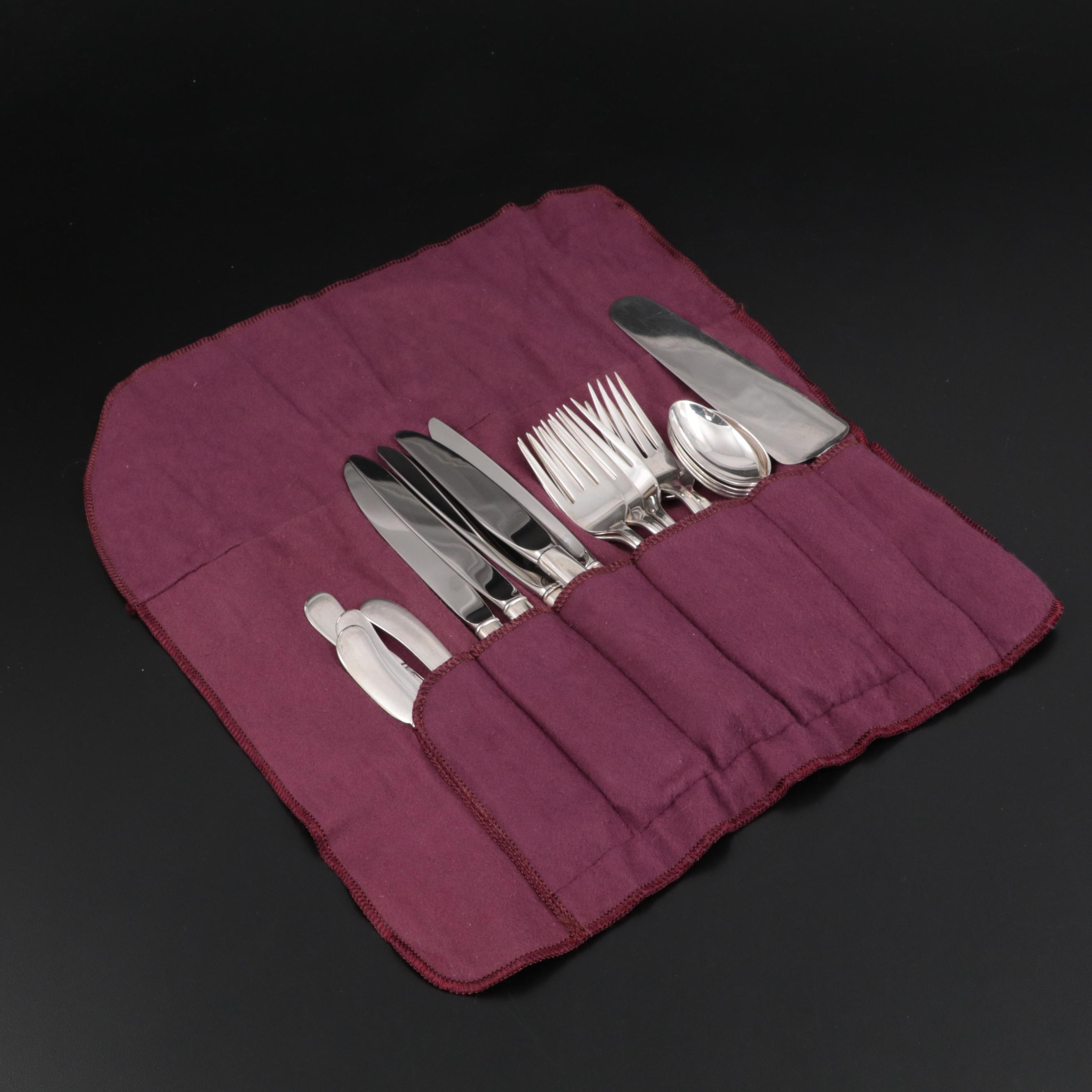 Sterling Silver and Silver Plate Utensils with Weighted Candlesticks and More