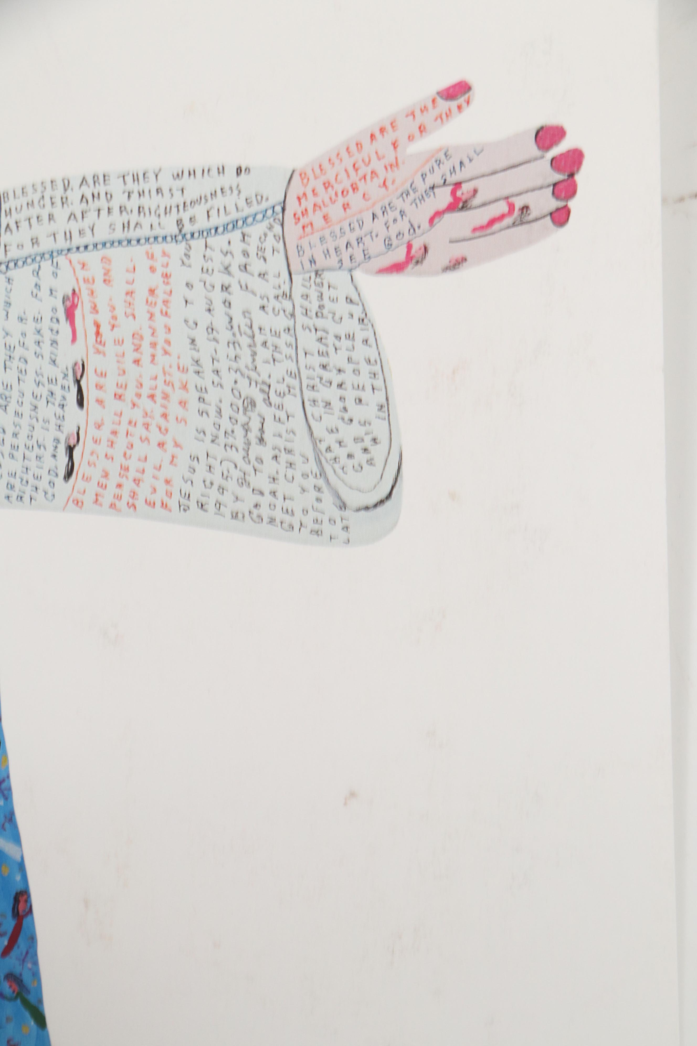 Howard Finster Folk Art Offset Lithograph "Jesus"