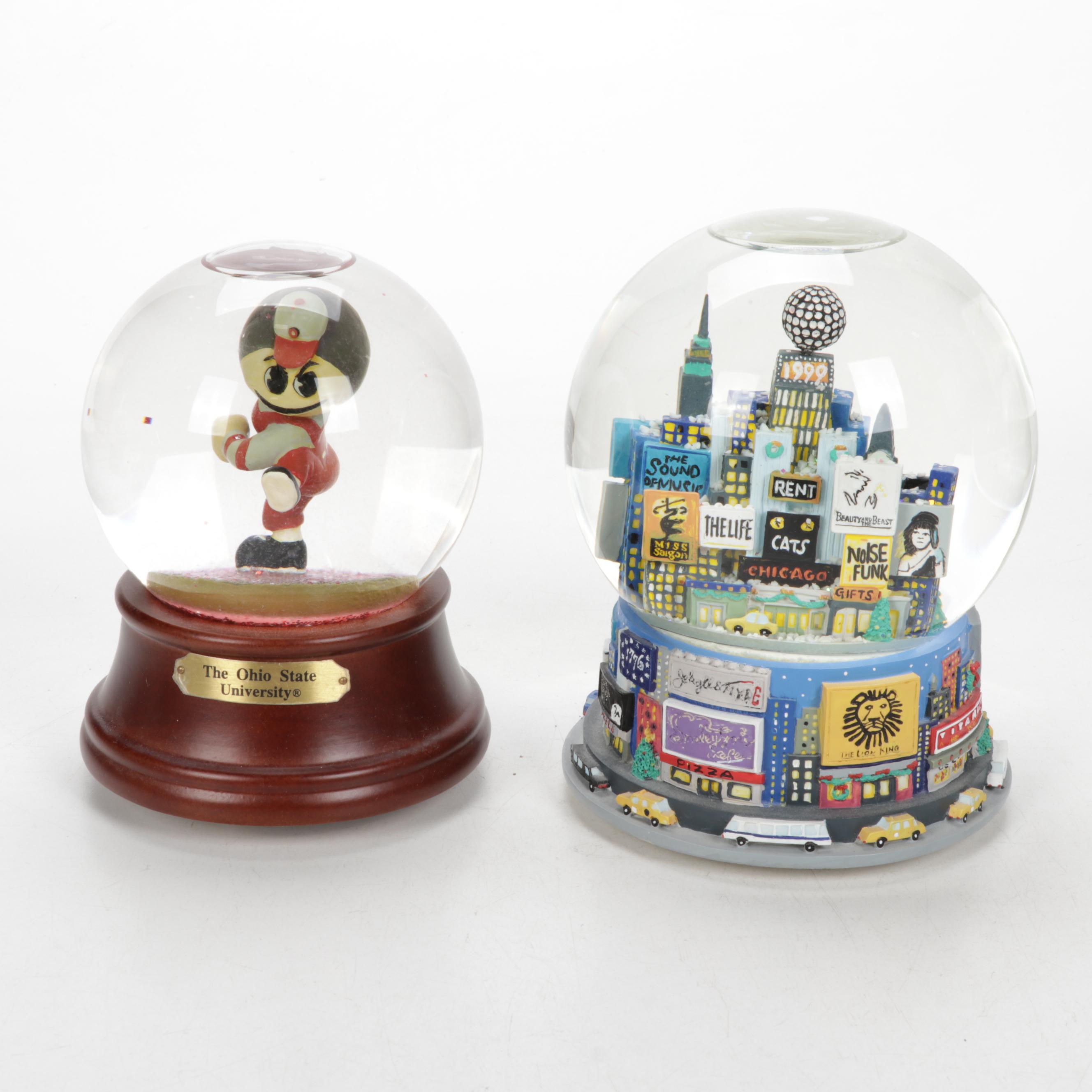 Saks Fifth Avenue City Skyline Musical Snow Globes Including Paris and Columbus