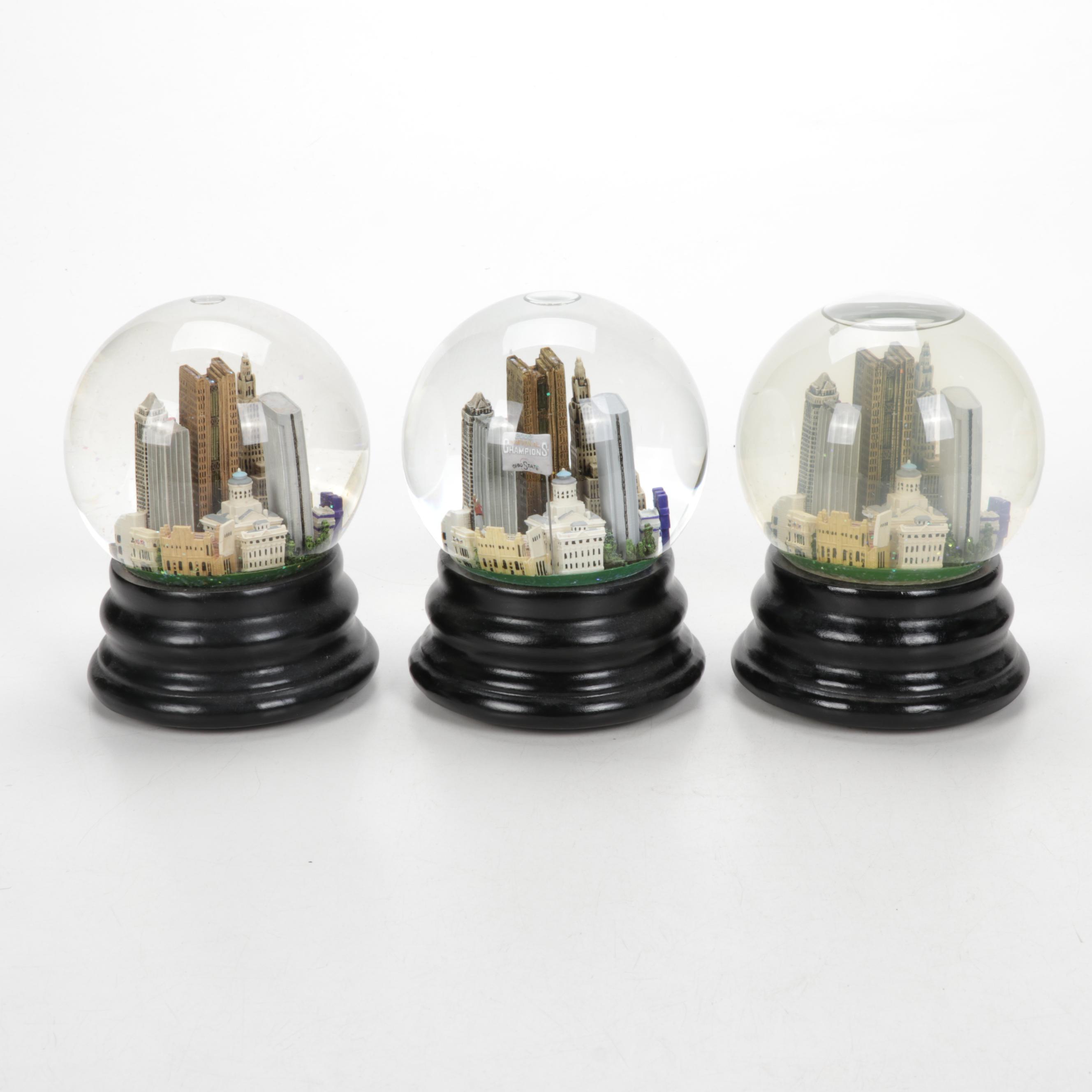 Saks Fifth Avenue City Skyline Musical Snow Globes Including Paris and Columbus