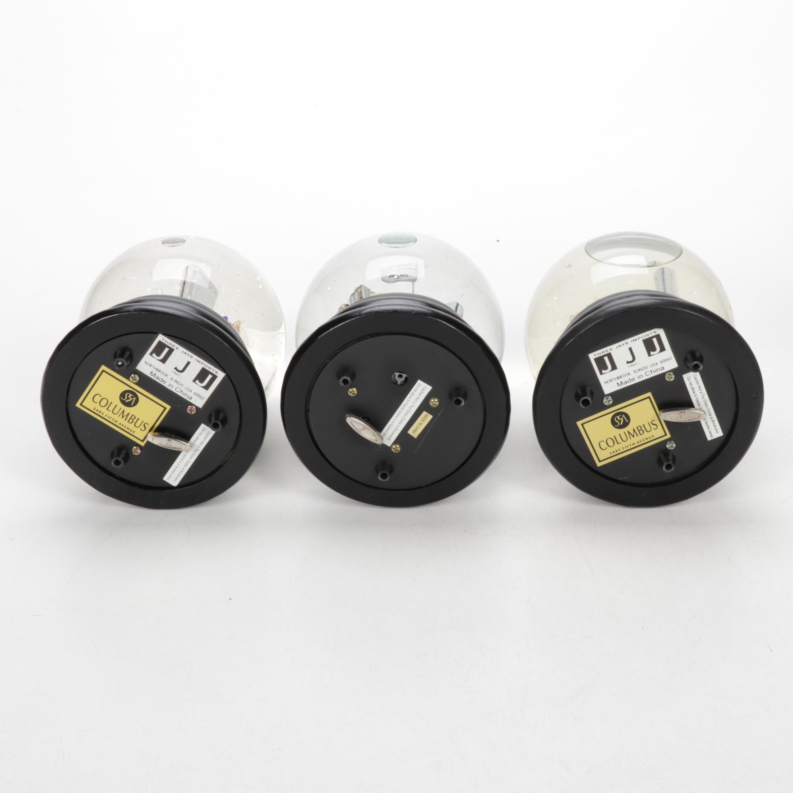 Saks Fifth Avenue City Skyline Musical Snow Globes Including Paris and Columbus