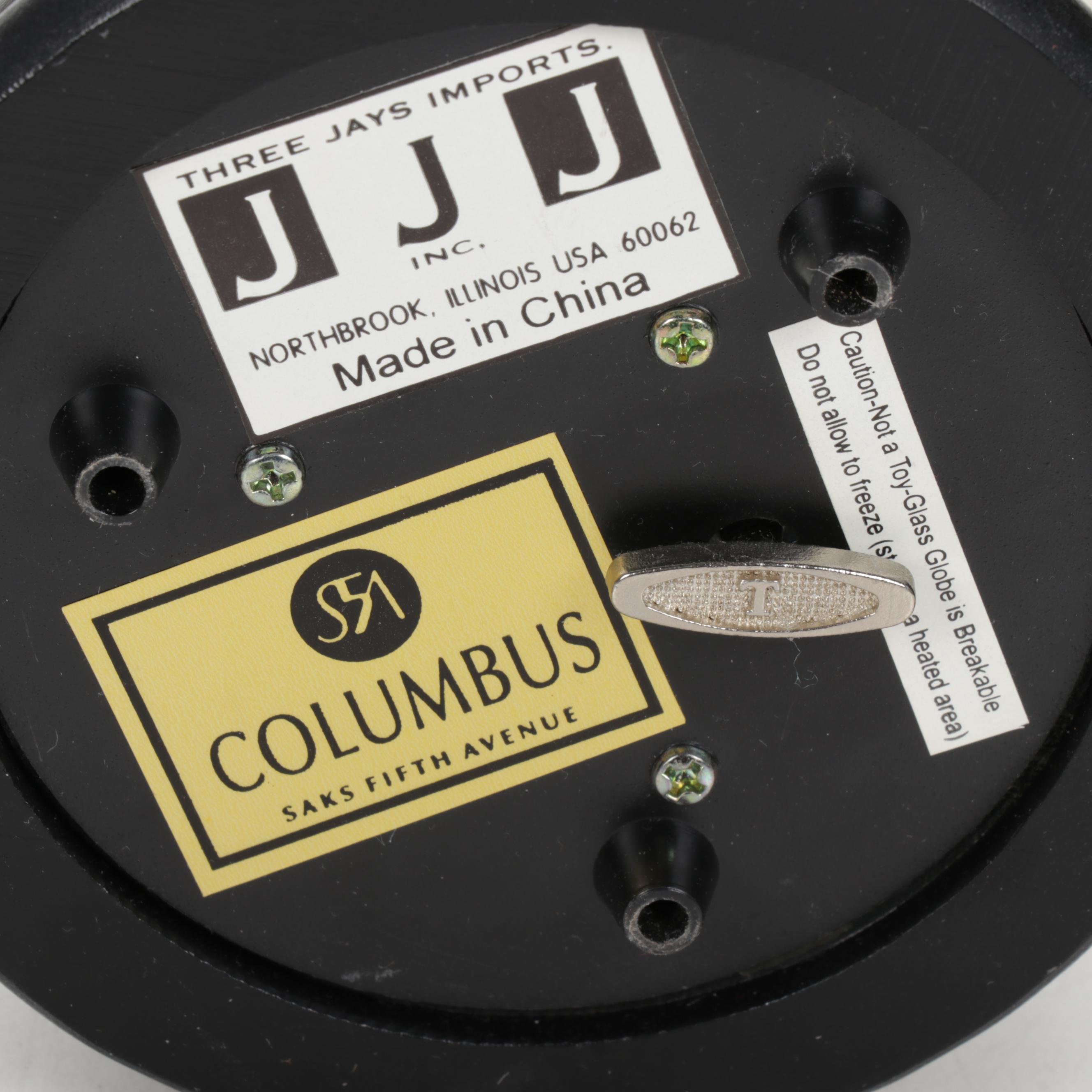 Saks Fifth Avenue City Skyline Musical Snow Globes Including Paris and Columbus