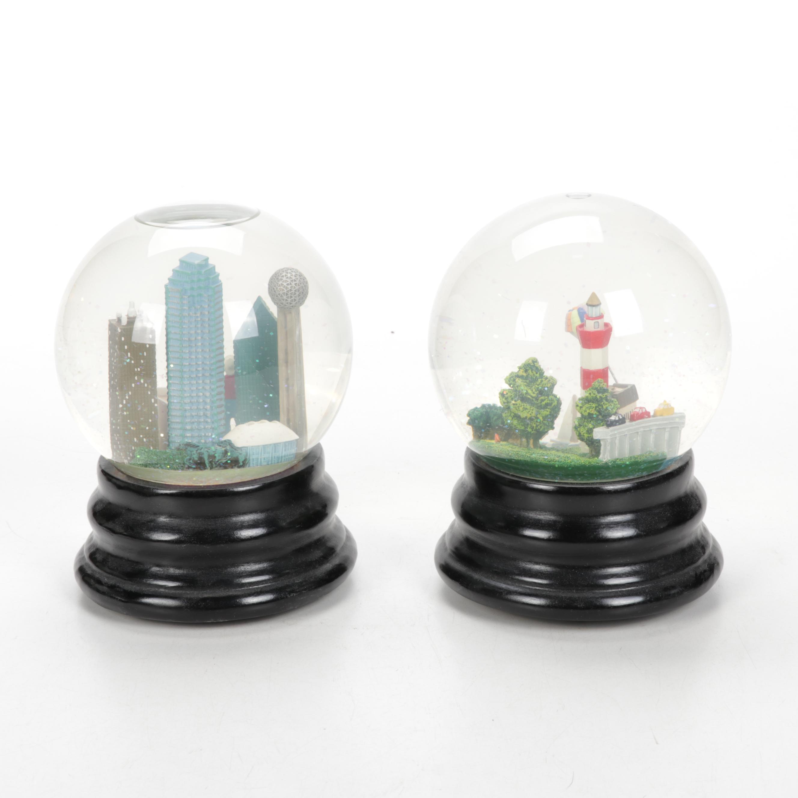 Saks Fifth Avenue City Skyline Musical Snow Globes Including Paris and Columbus
