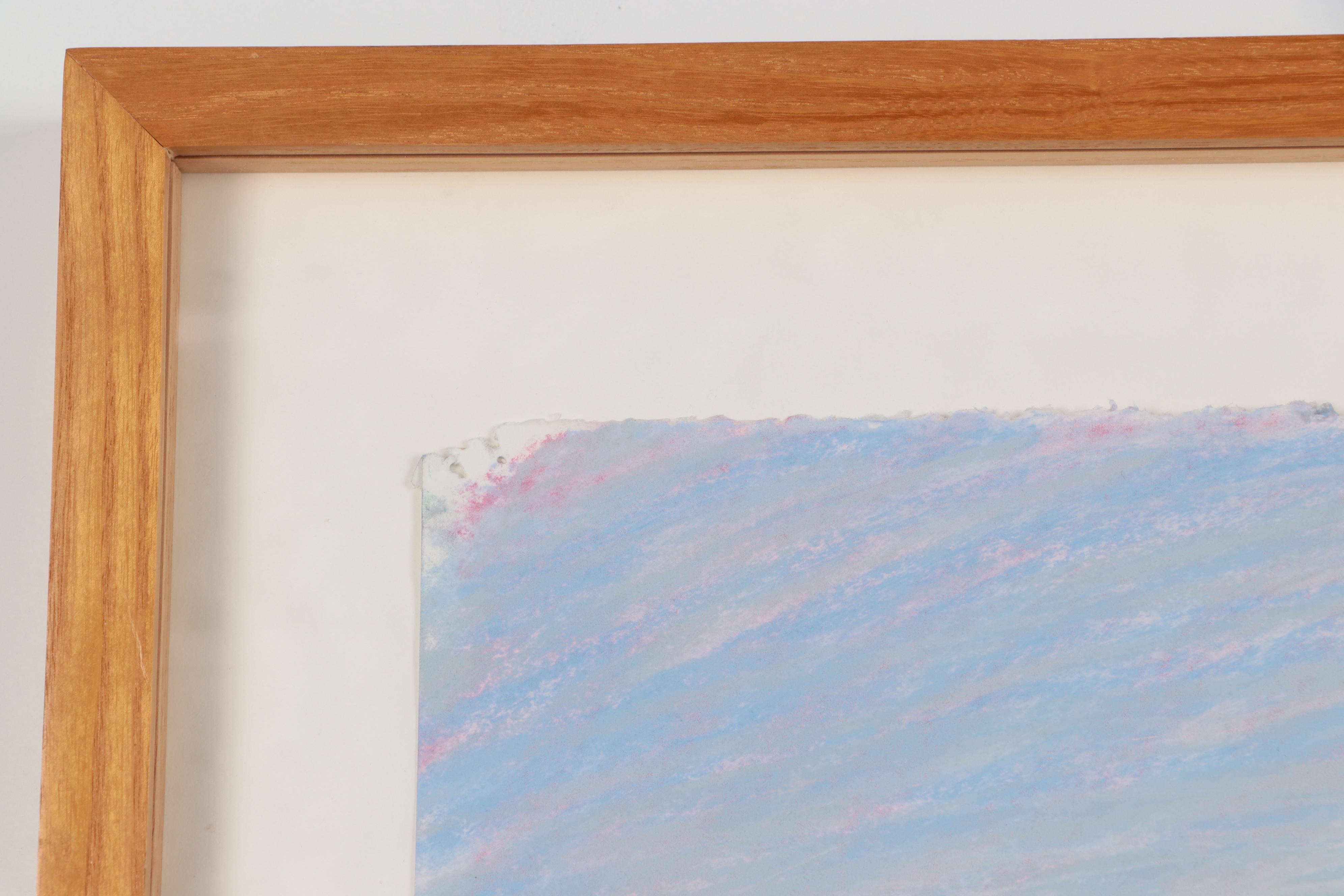 Mela Lyman Pastel Drawing "Aiken St. Bridge with Red Car," 1984