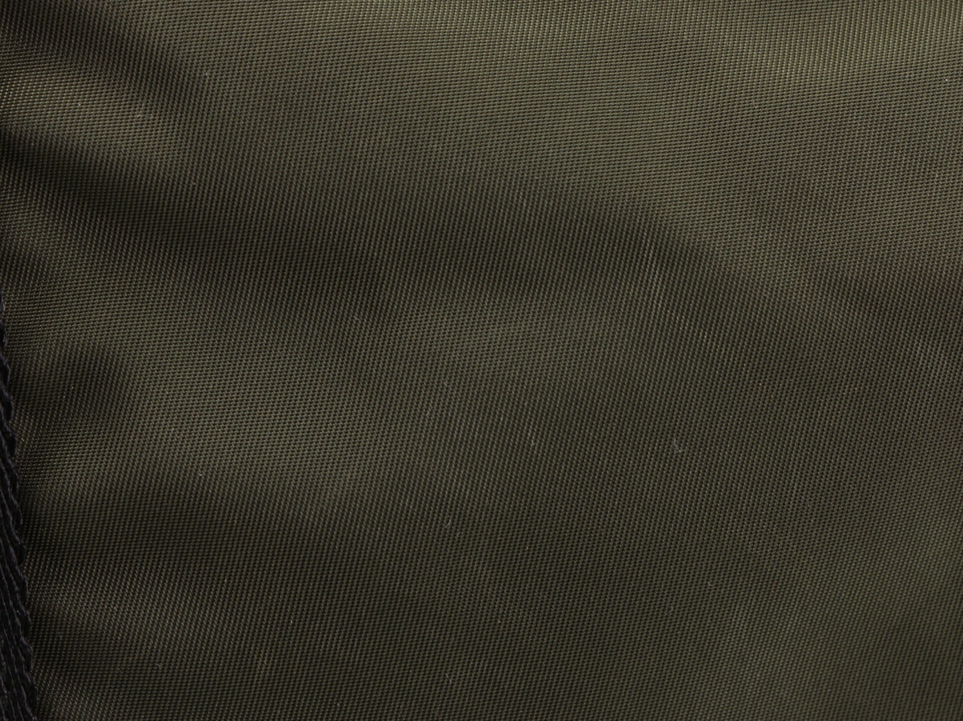 Prada Zip Duffle Bag in Green Nylon Tessuto and Black Saffiano Leather