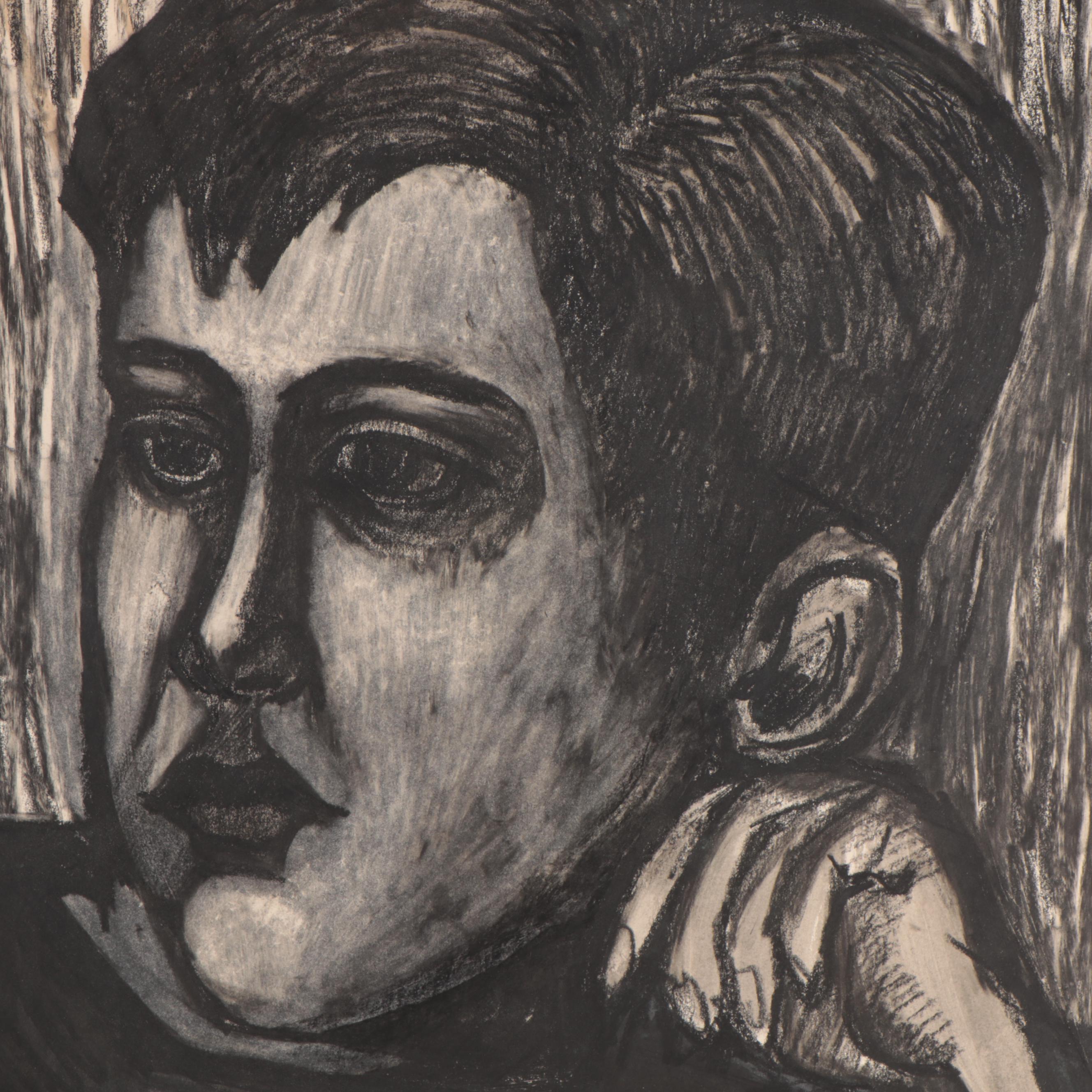 Achi Sullo Figurative Charcoal Drawings, Circa 1950