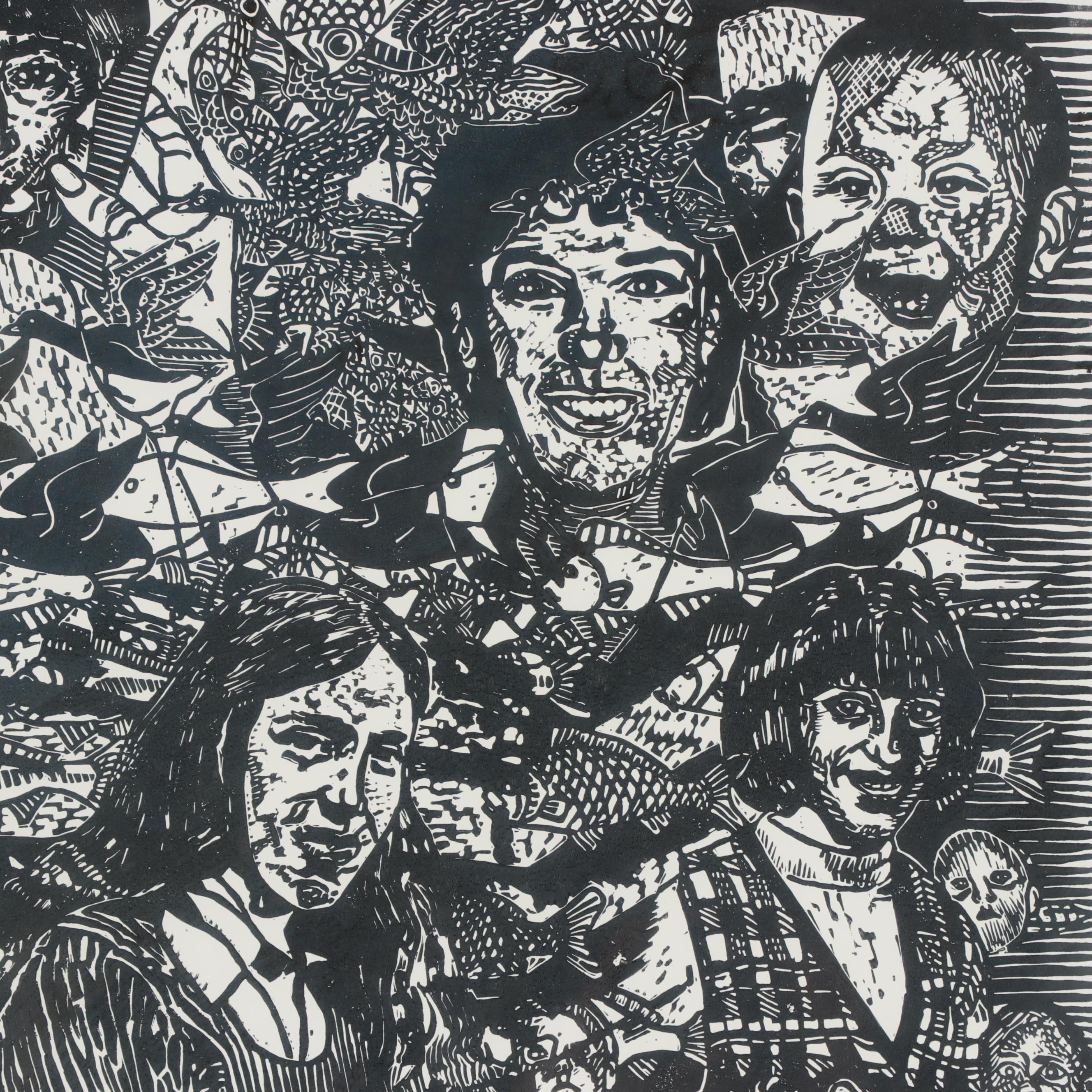 Carol Selonick-Solinger Linoleum Cut "Metamorphosis," Late 20th century