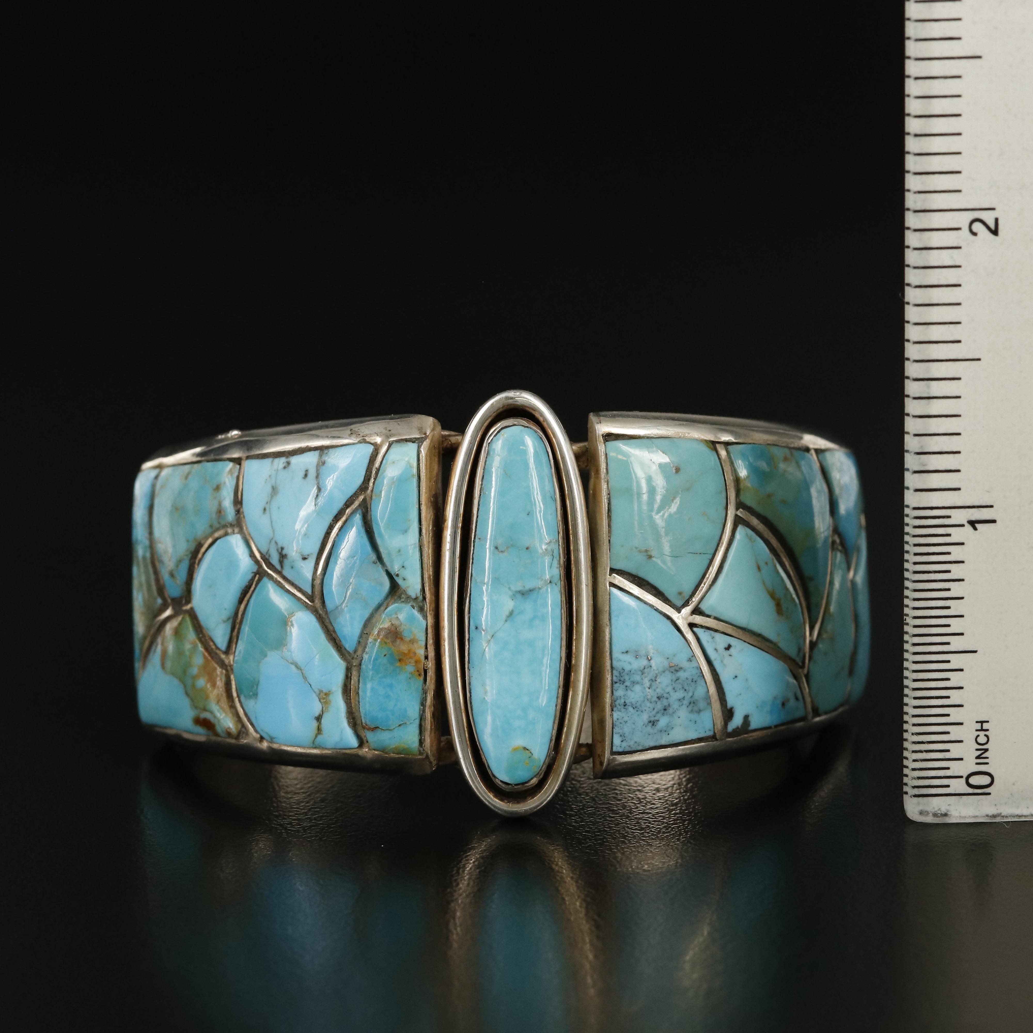 Clendon Pete Navajo Diné Sterling Turquoise Cuff