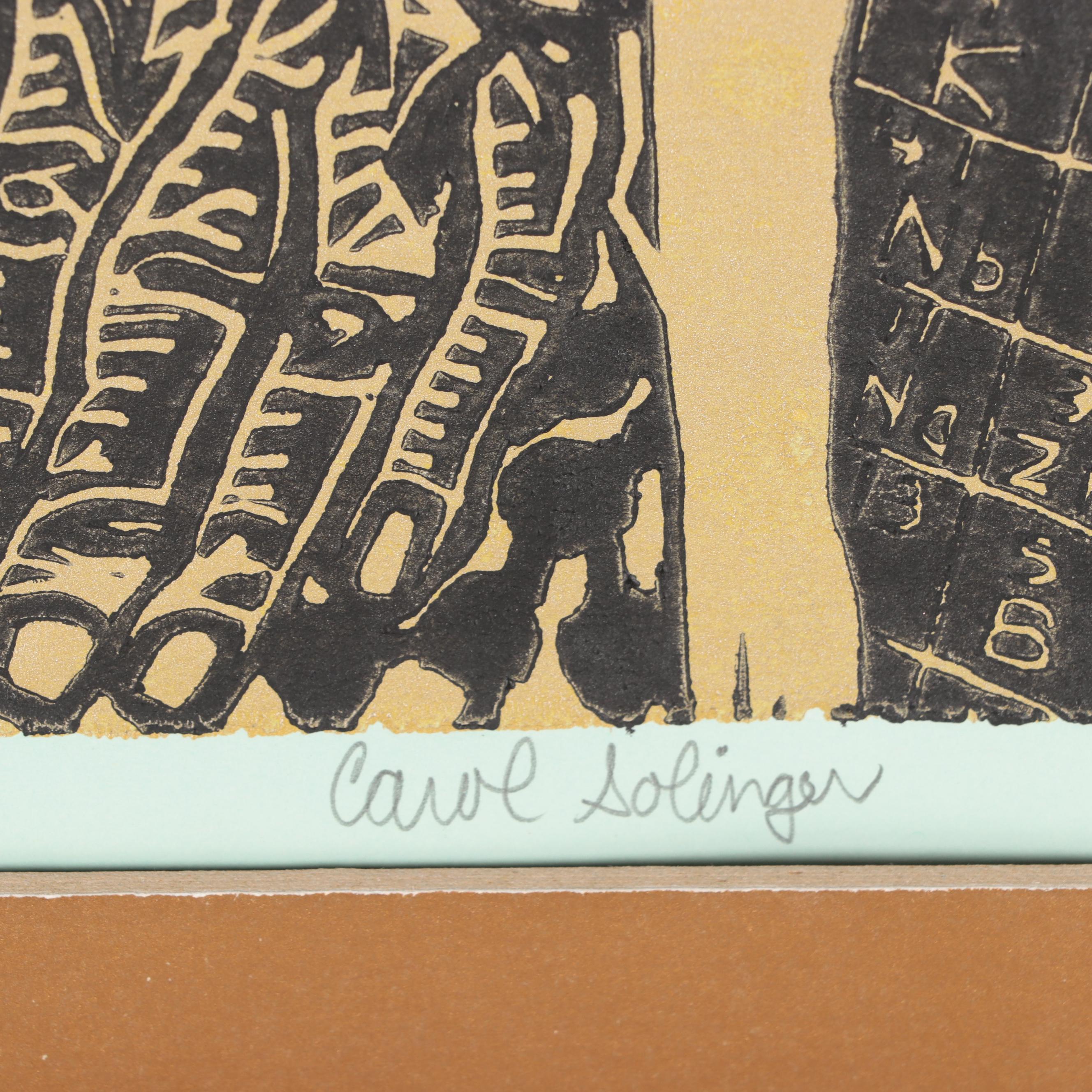 Carol Selonick-Solinger Linoleum Cut "Milton," Late 20th Century